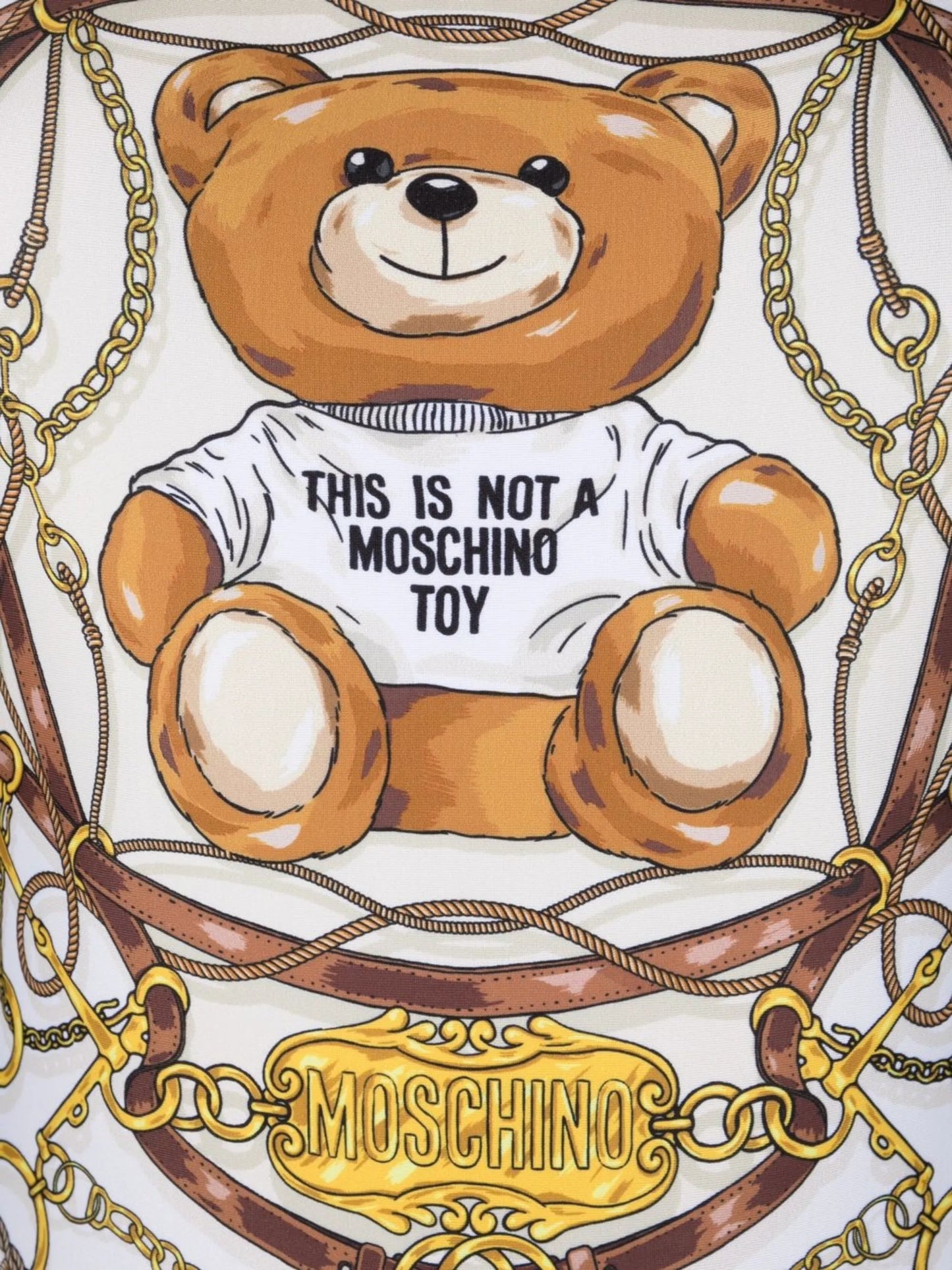 logo teddy print swimsuit