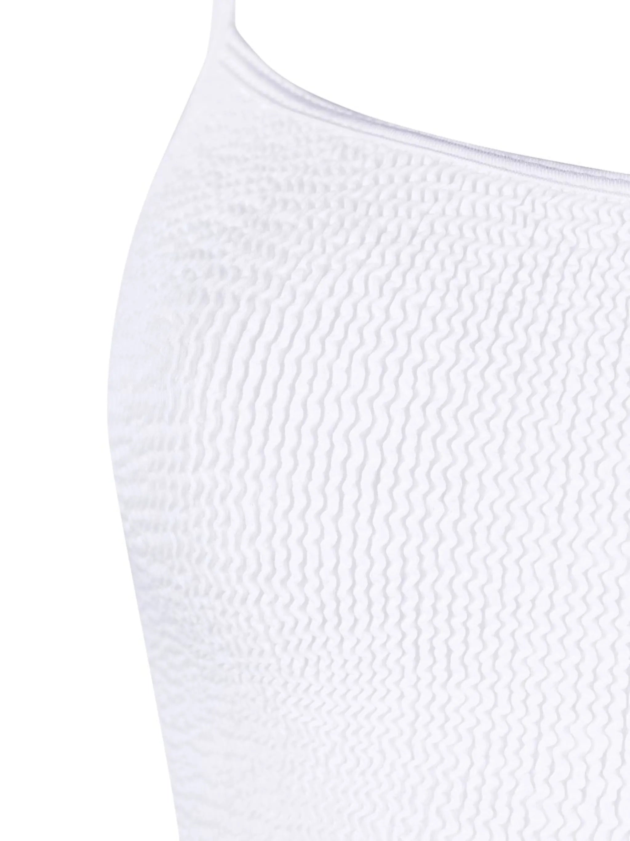 Strap crinkle-knit tankini