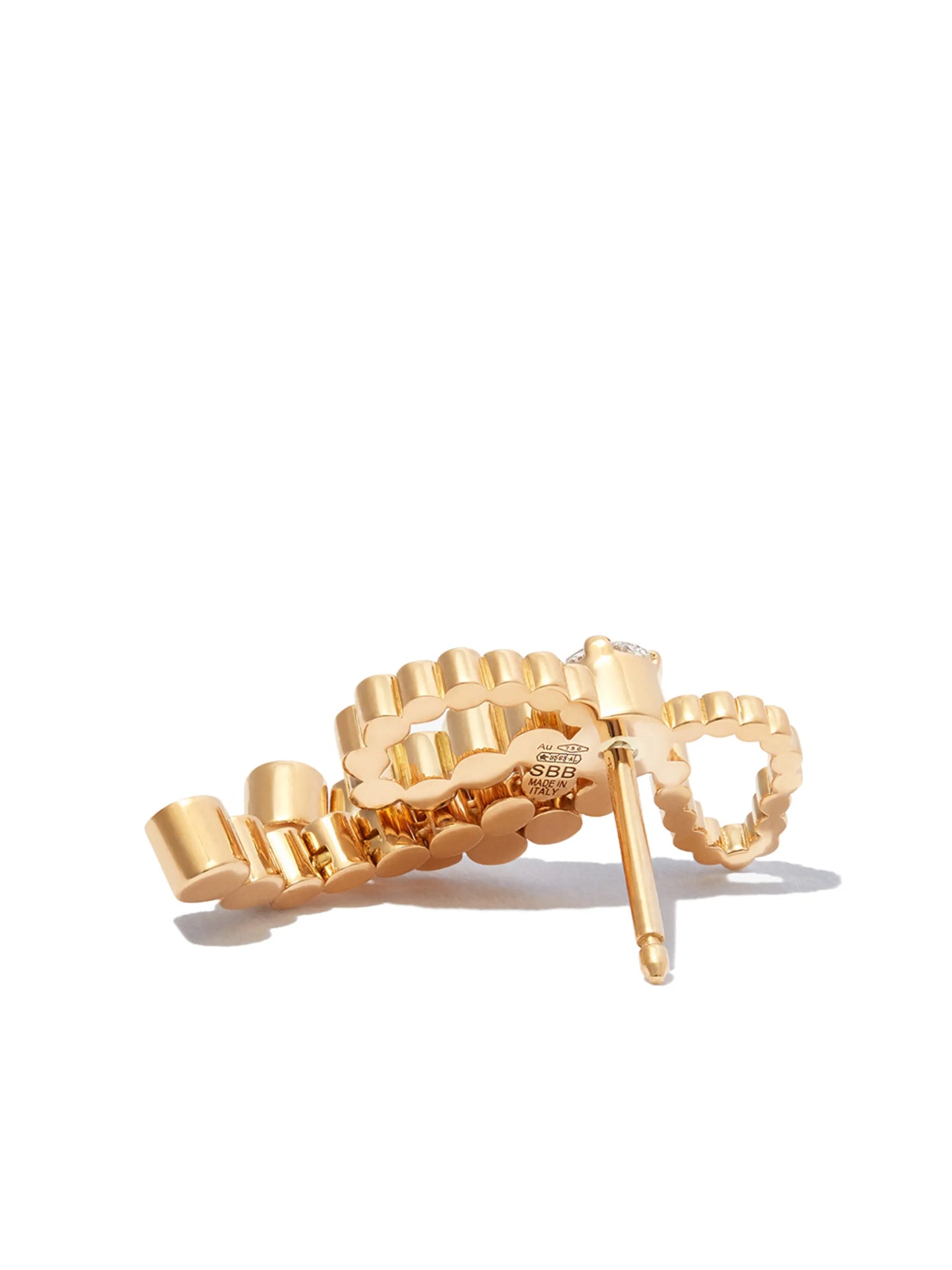 18kt yellow gold bow diamond stud earrings