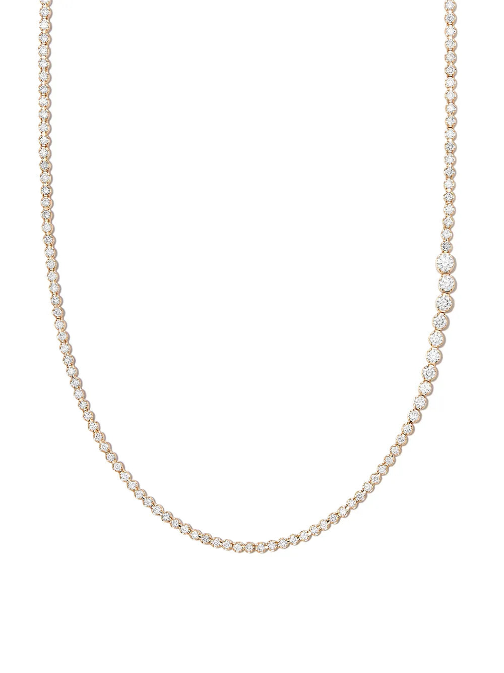 18kt yellow gold diamond tennis necklace