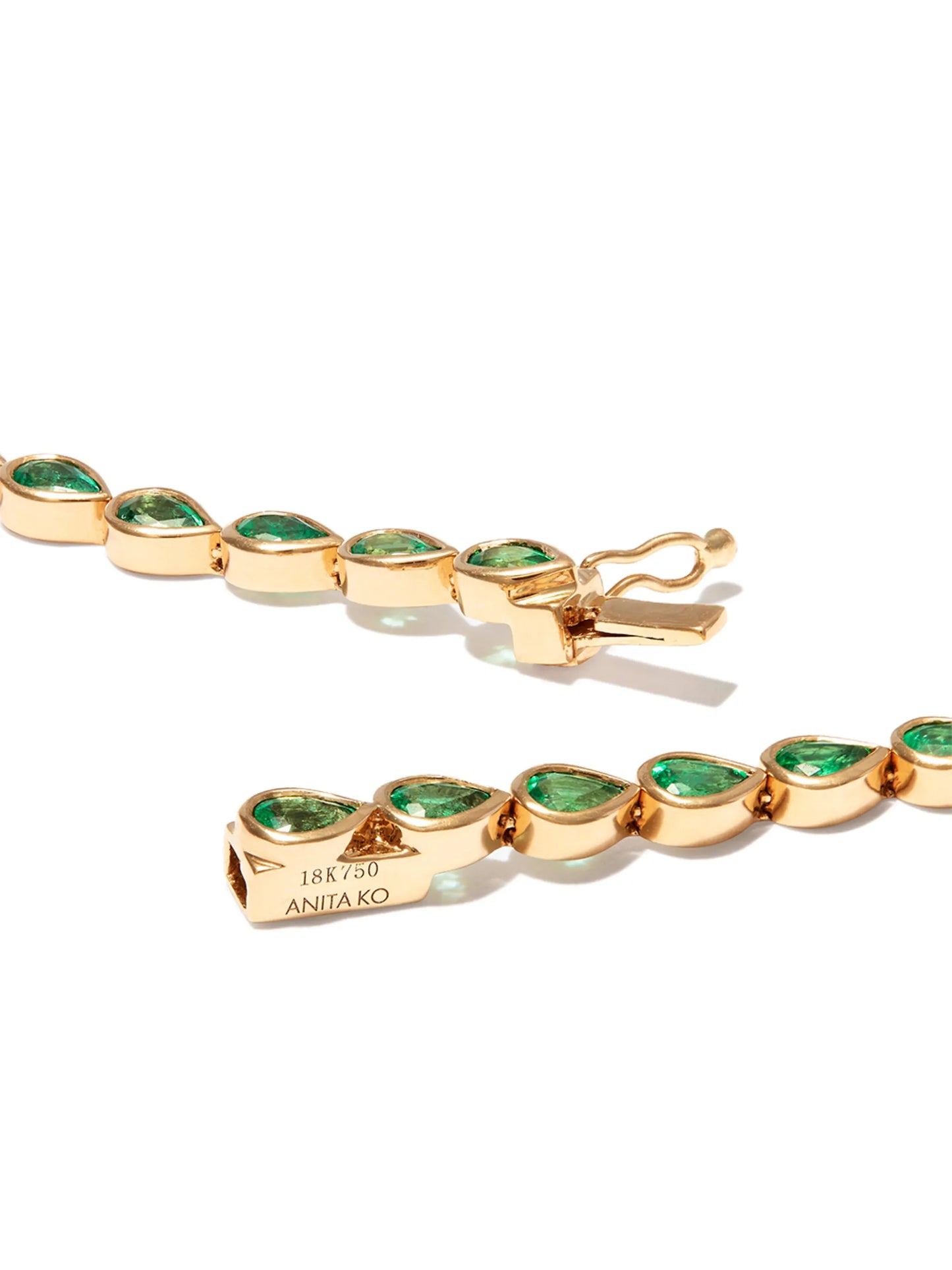18kt yellow gold emerald choker