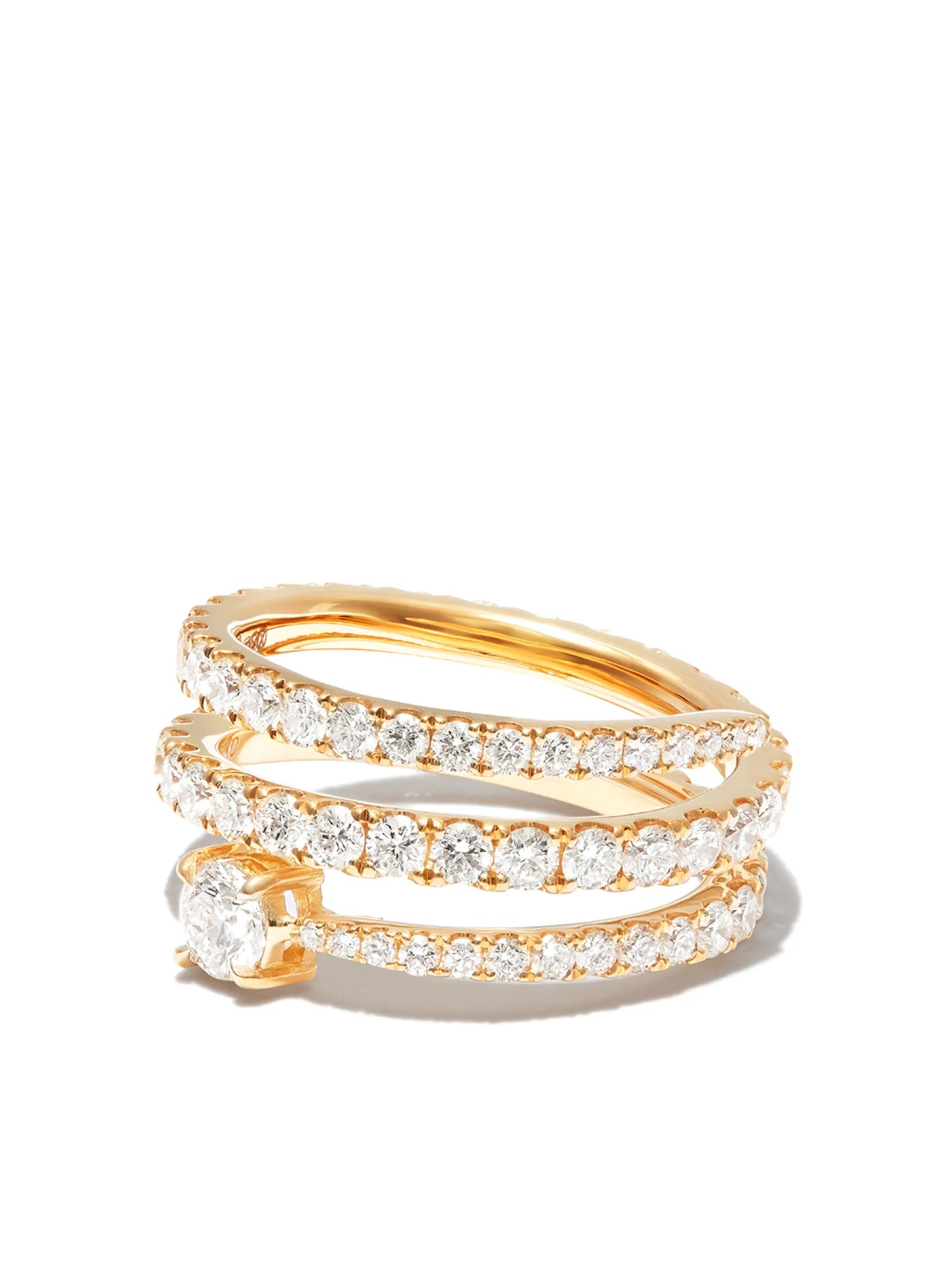 18kt yellow gold Coil diamond ring
