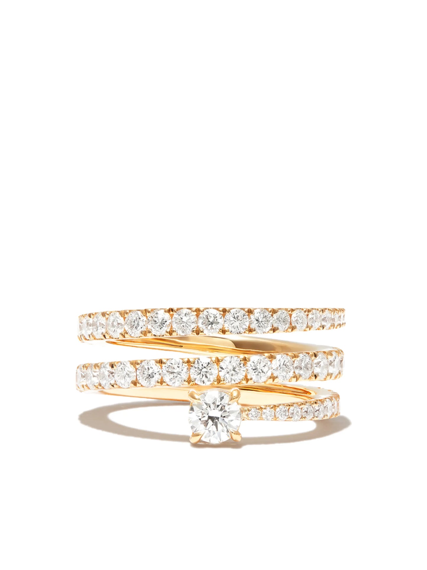 18kt yellow gold Coil diamond ring