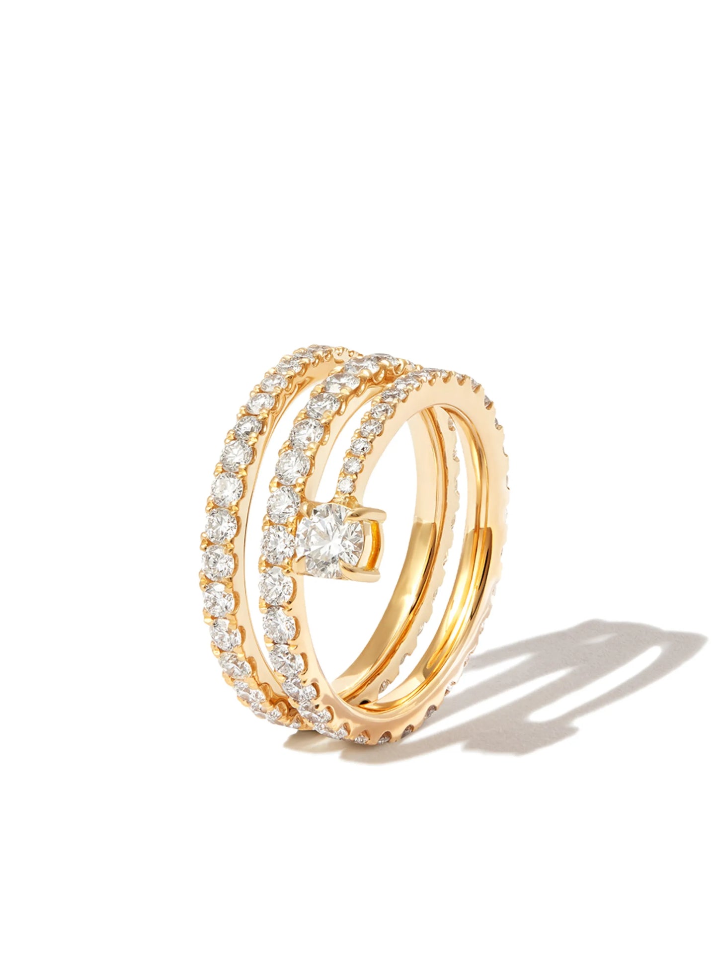 18kt yellow gold Coil diamond ring