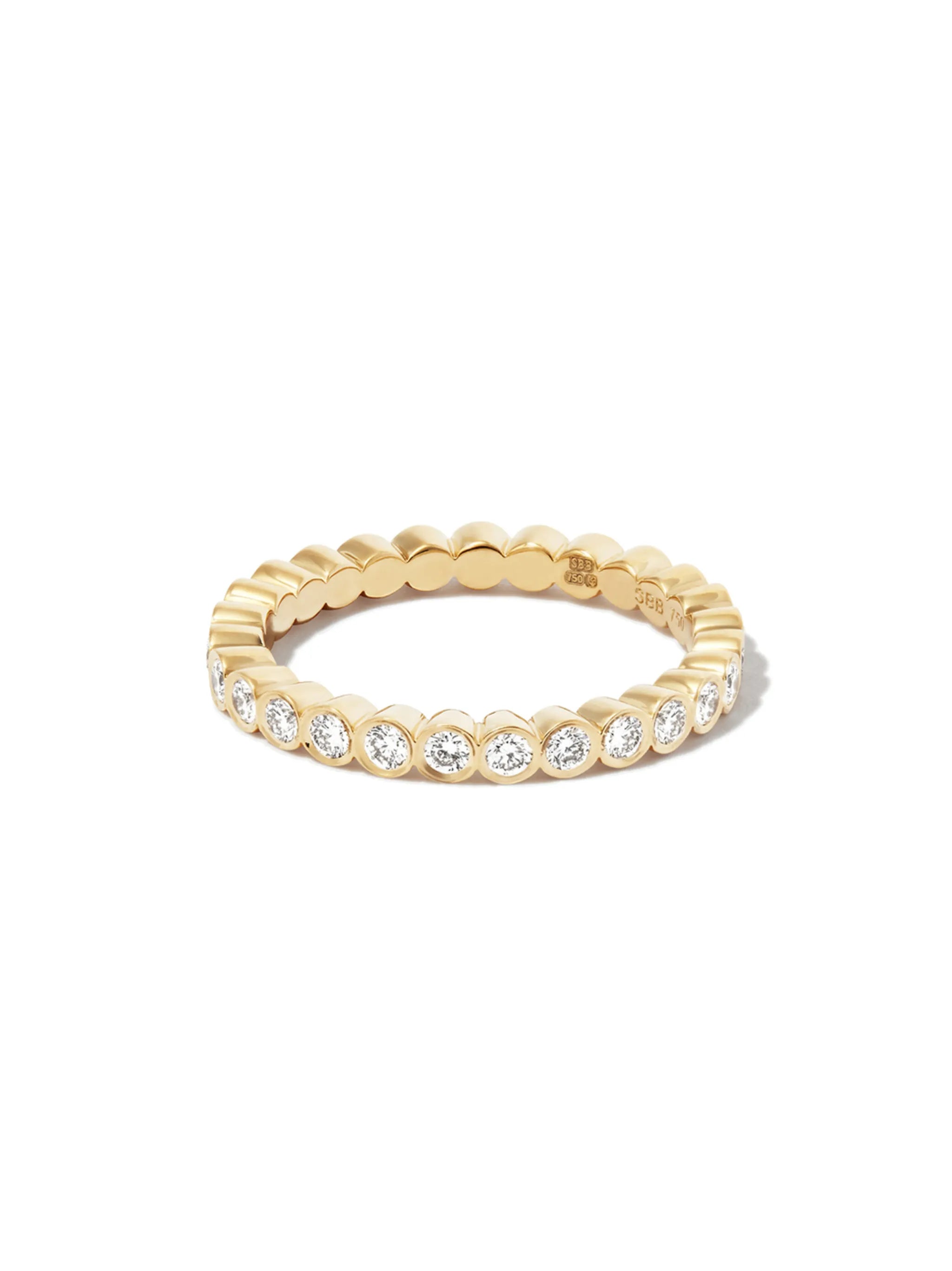 18kt yellow gold Mon Cher Croissant diamond eternity ring