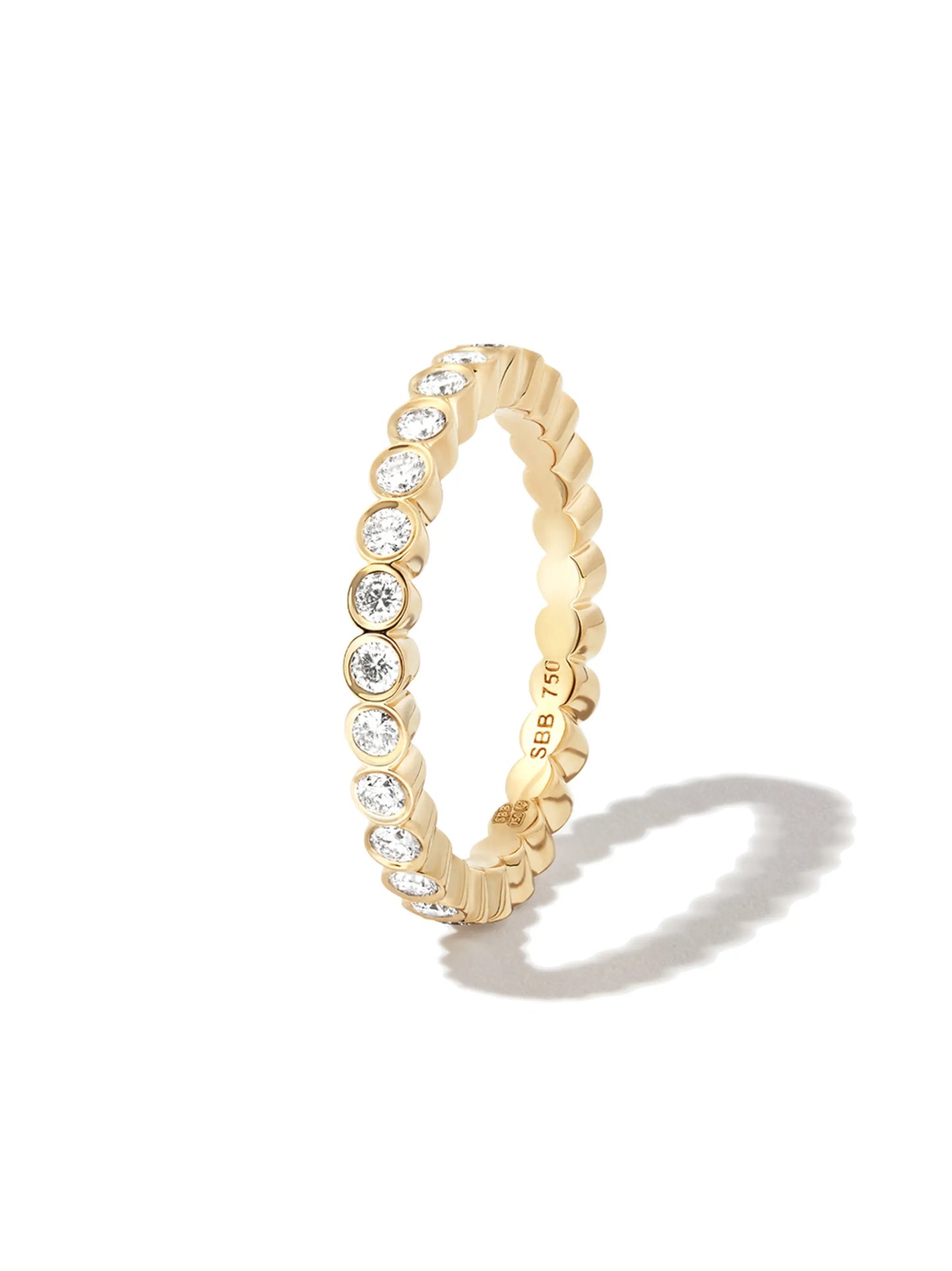 18kt yellow gold Mon Cher Croissant diamond eternity ring
