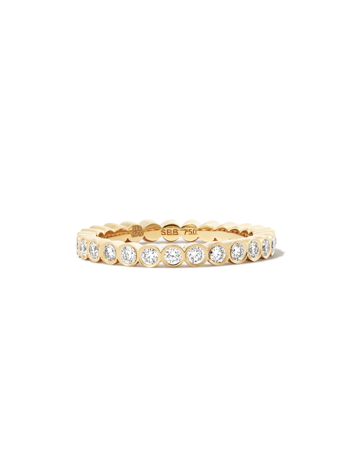 18kt yellow gold Mon Cher Croissant diamond eternity ring