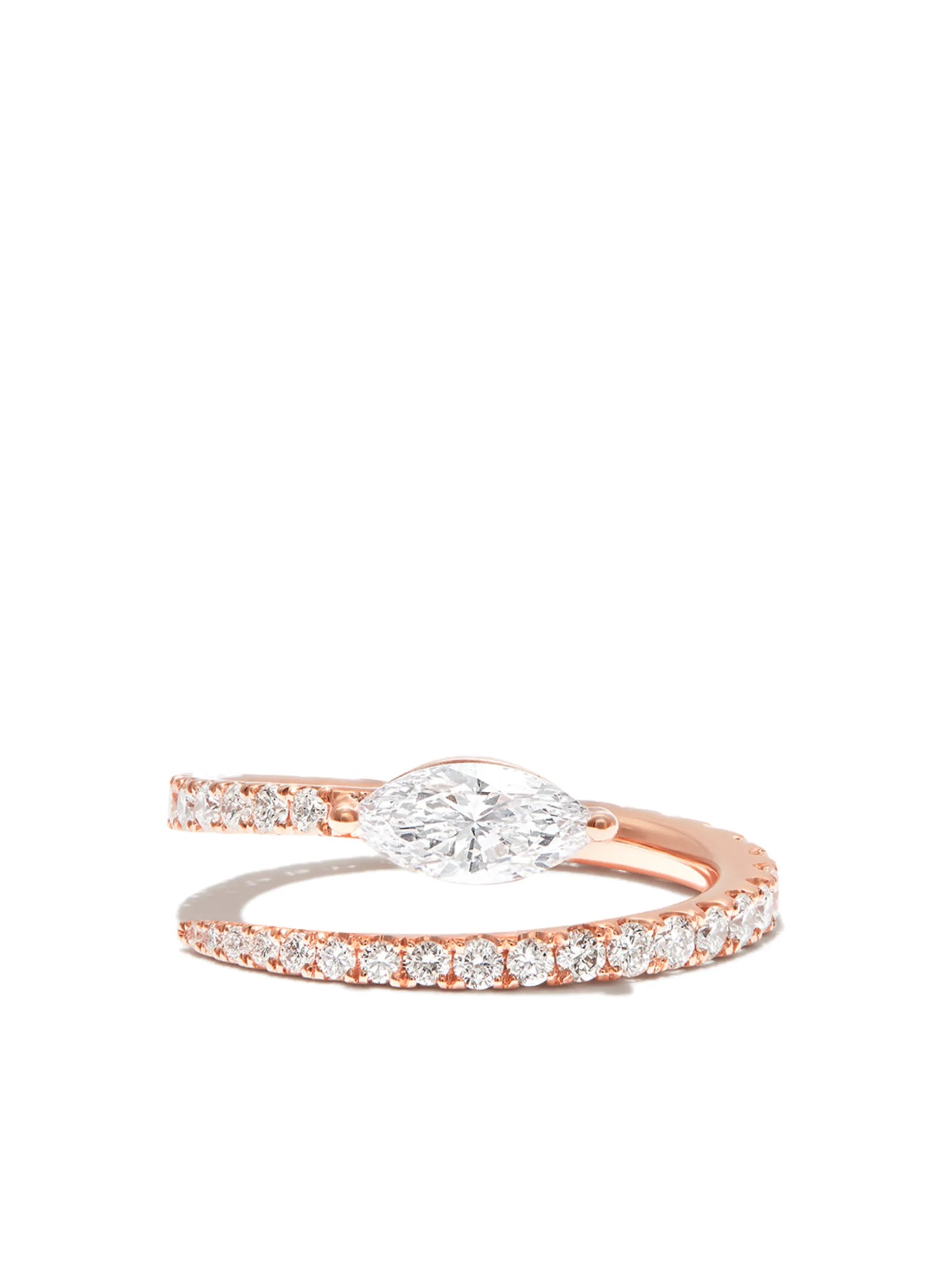 18kt rose gold Two Row Coil diamond ring