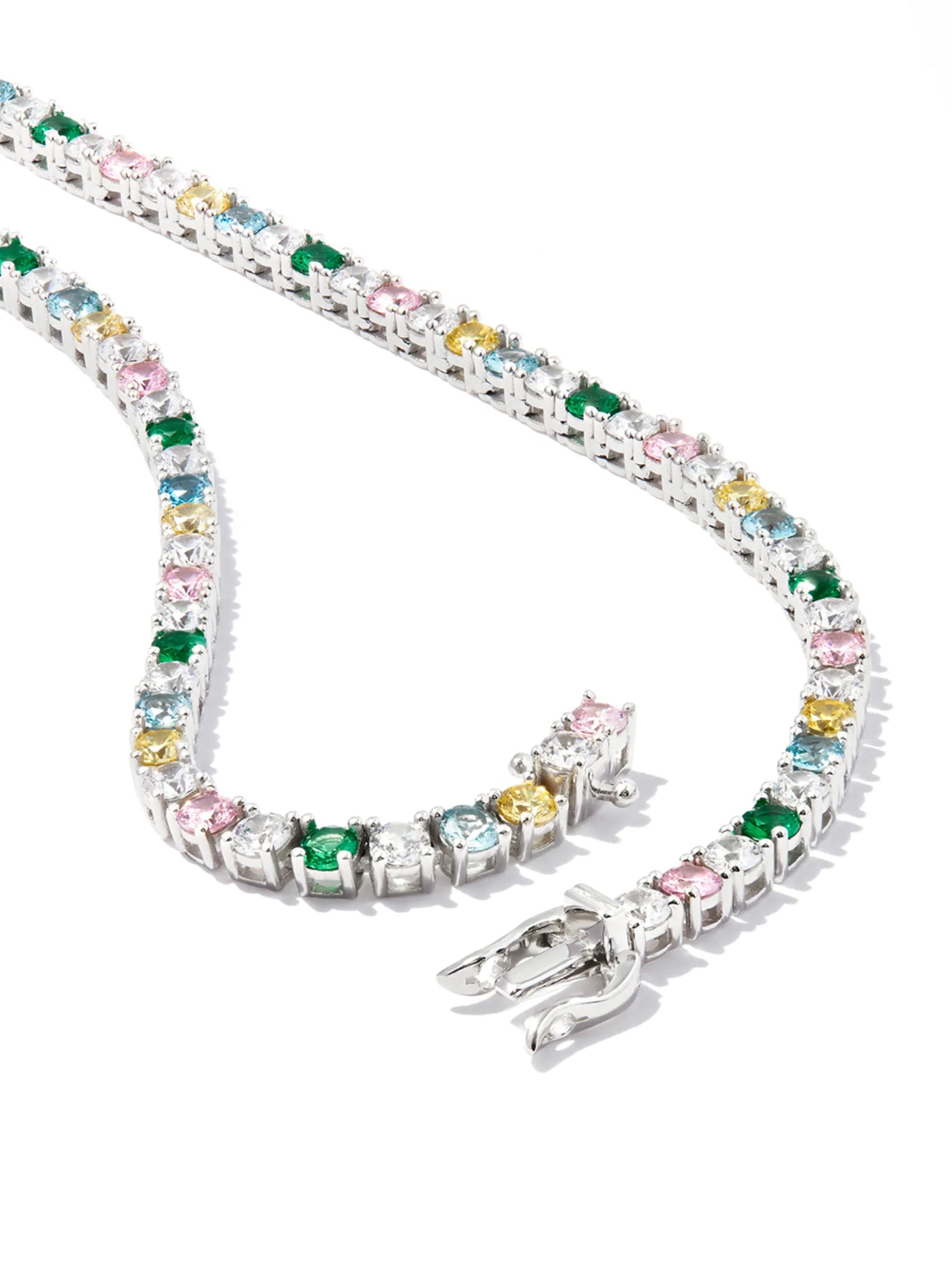 crystal-embellished tennis necklace