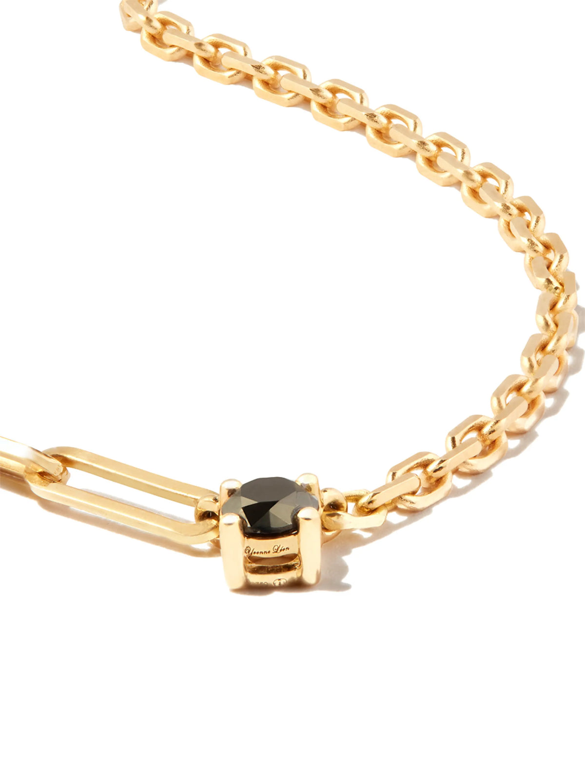 18kt yellow gold mixed chain diamond necklace