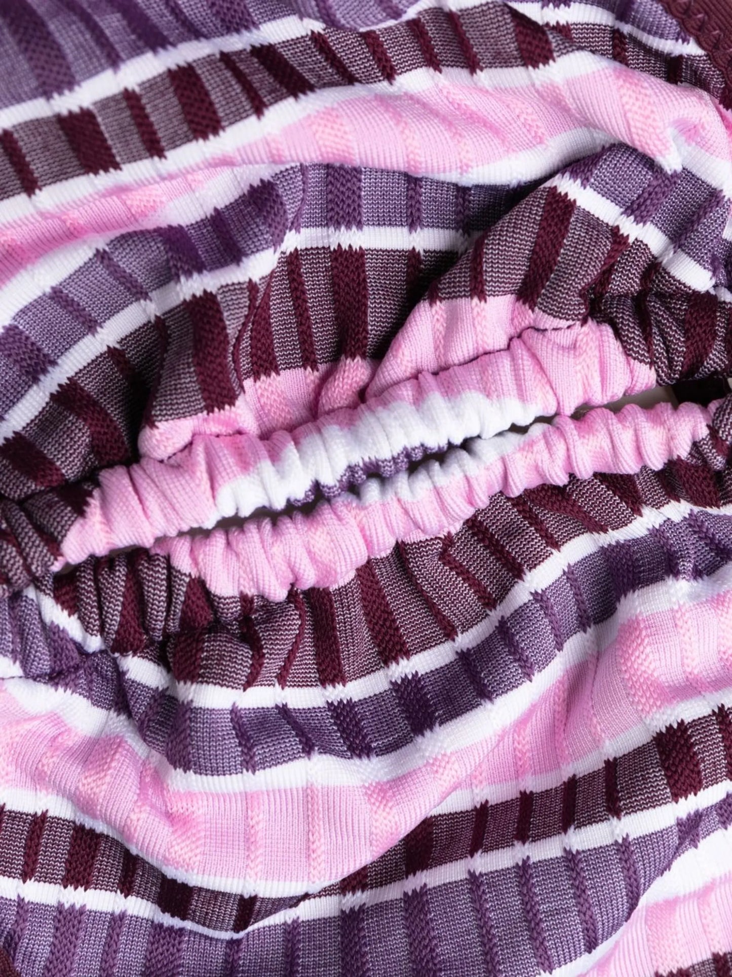 stripe-pattern tie-fastening bikini