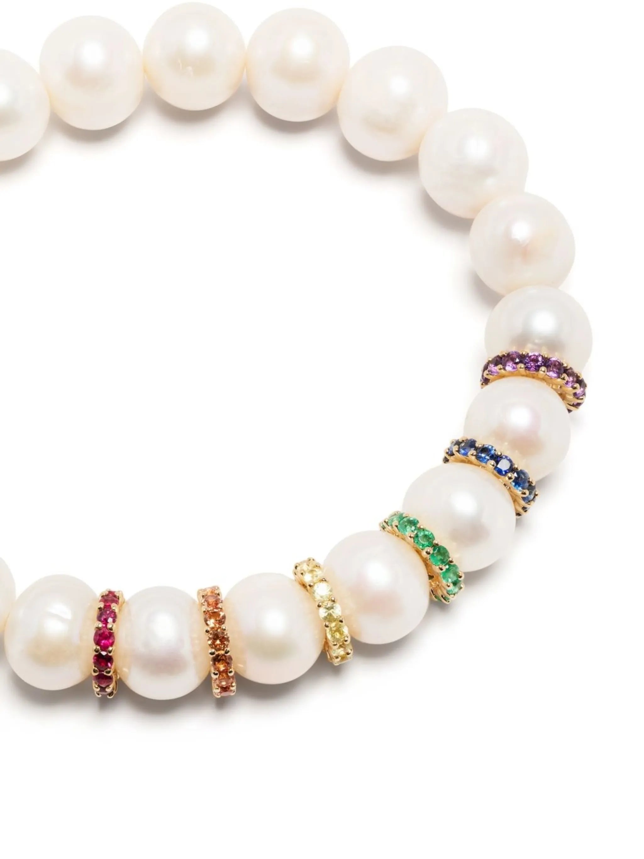 14kt yellow gold multi-stone pearl bracelet