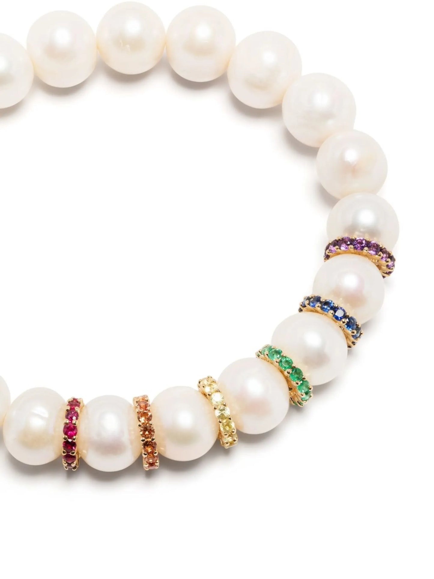 14kt yellow gold multi-stone pearl bracelet