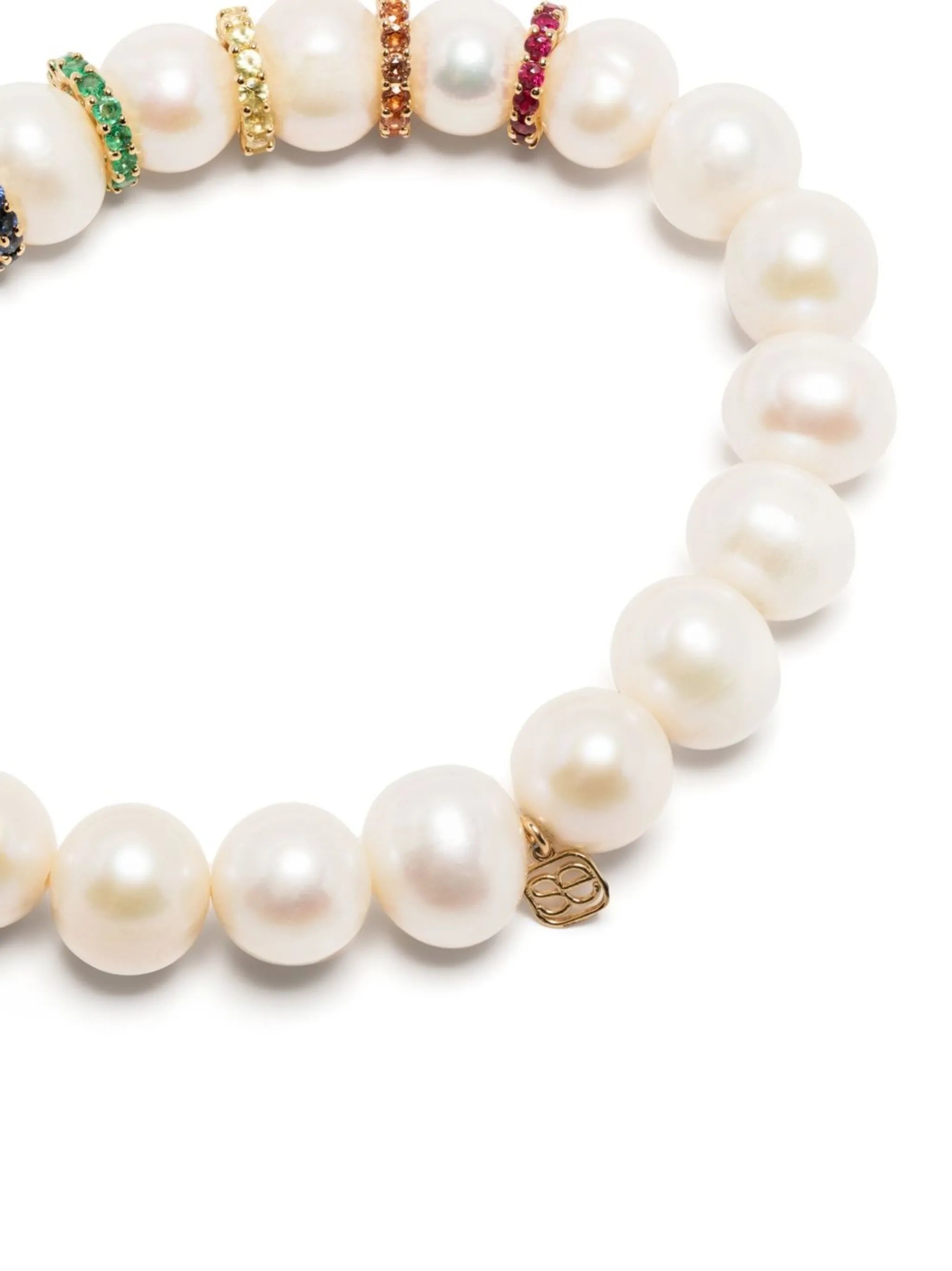 14kt yellow gold multi-stone pearl bracelet