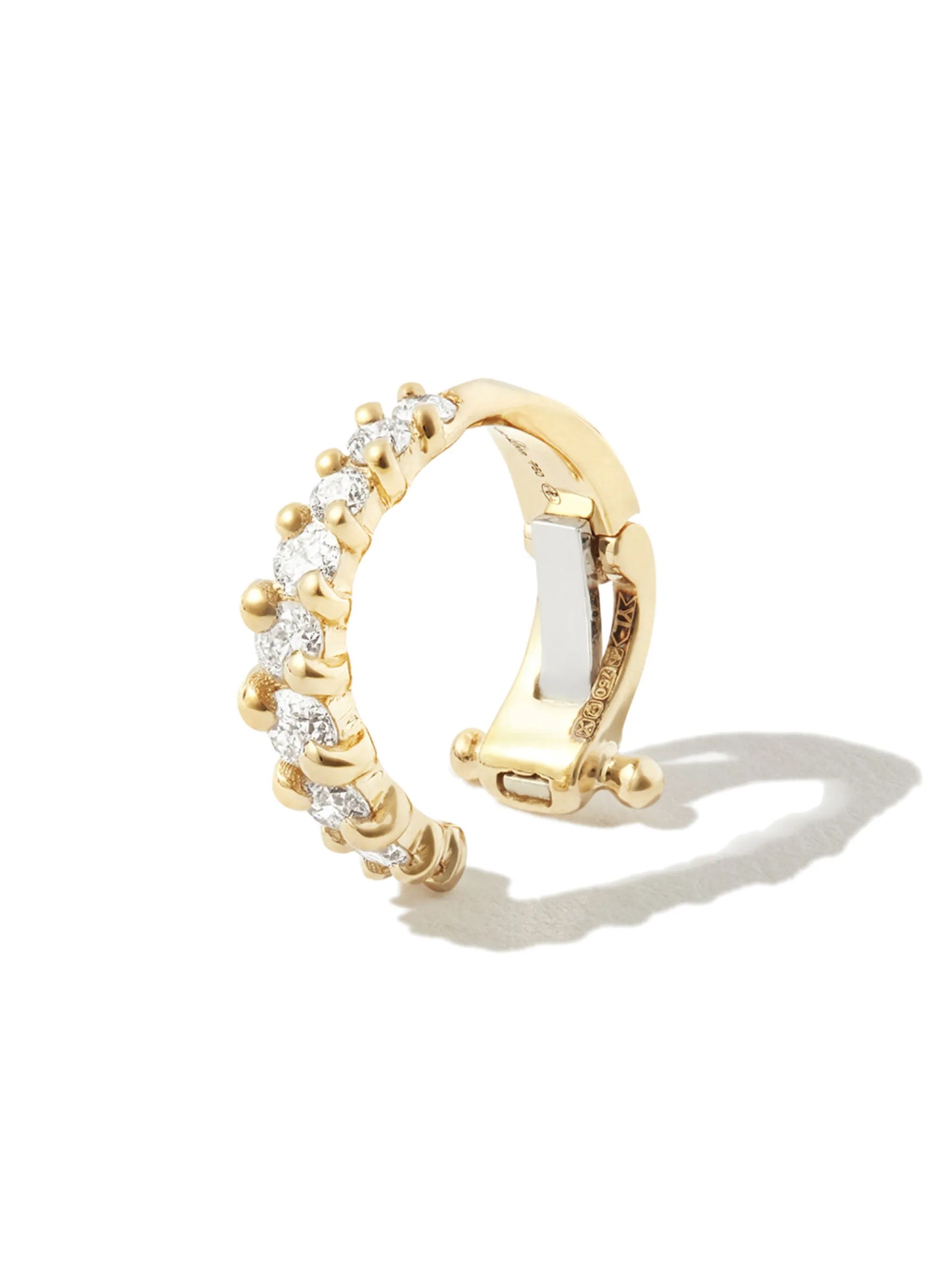 18kt yellow gold diamond hoop earrings