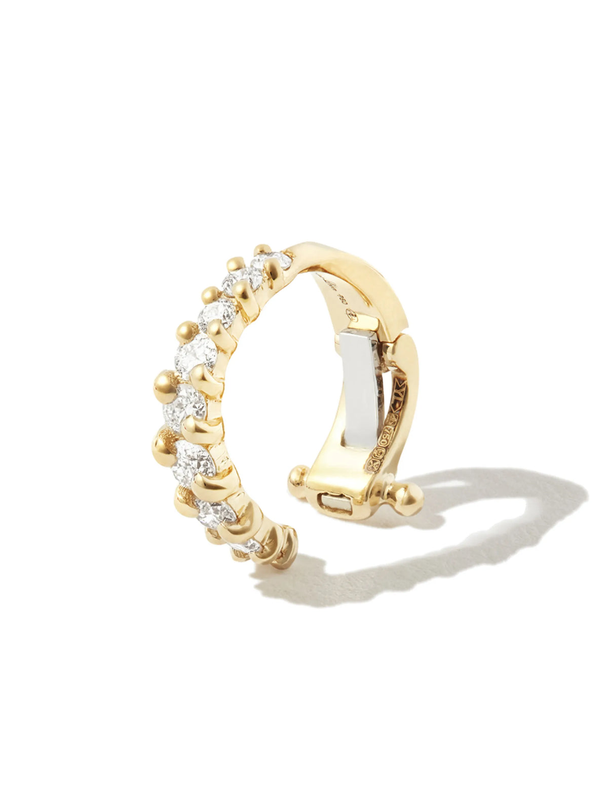 wave ear clip diamonds yellow gold
