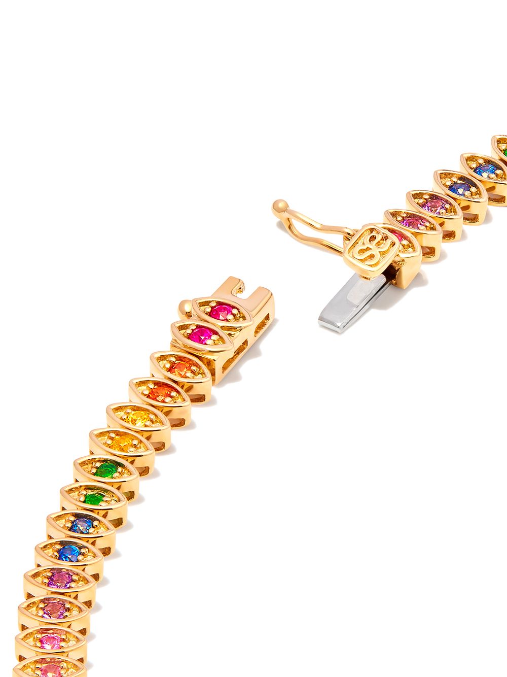 14kt yellow gold sapphire eternity necklace