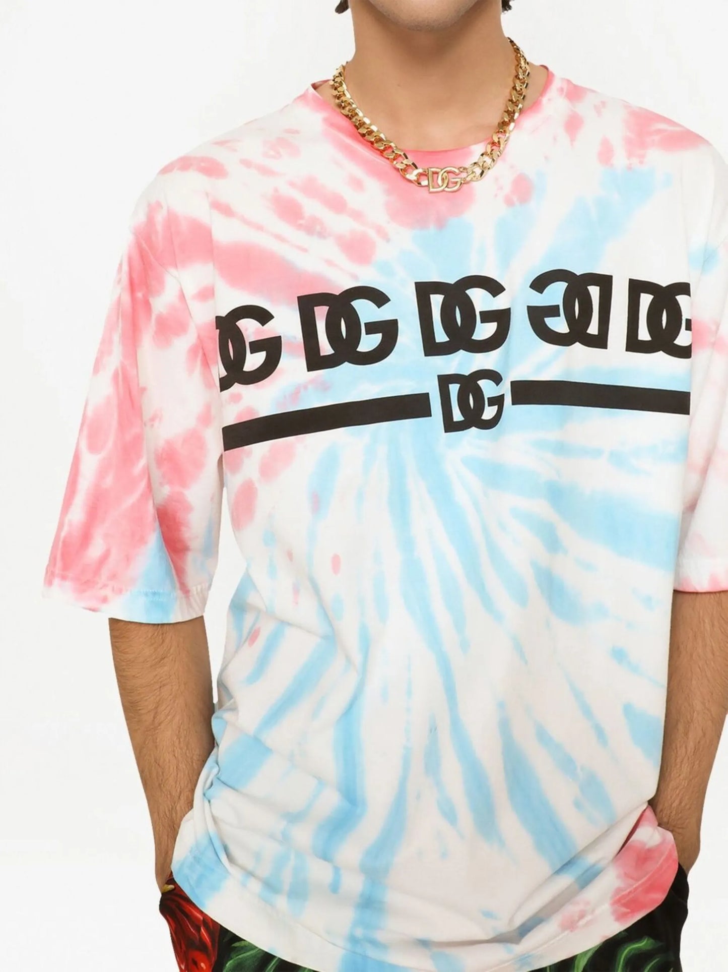 tie-dye print cotton T-shirt