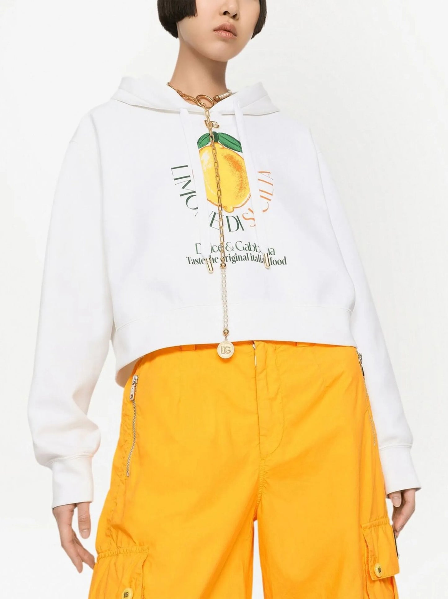 graphic-print drawstring hoodie