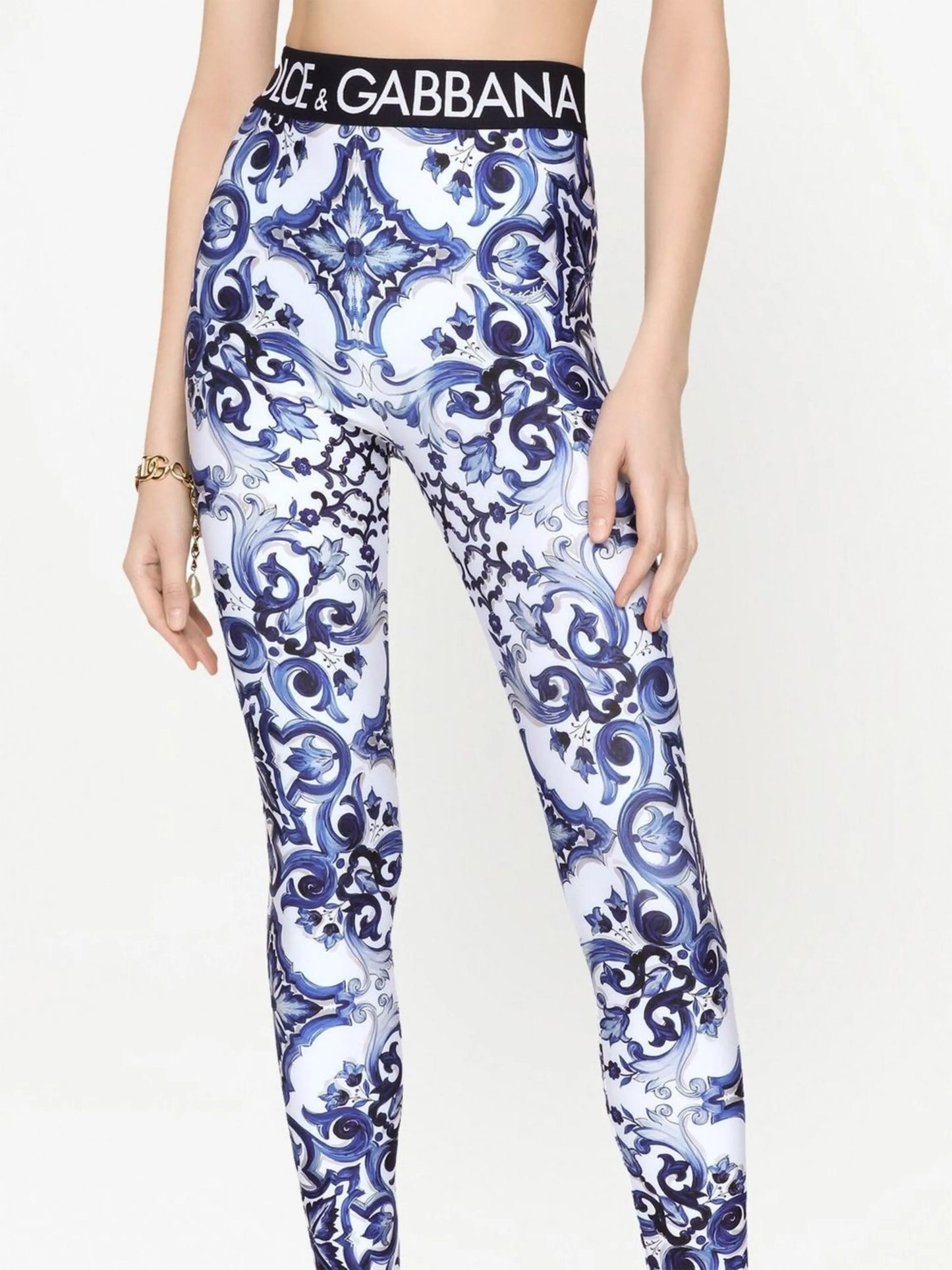 Majolica-print jersey leggings