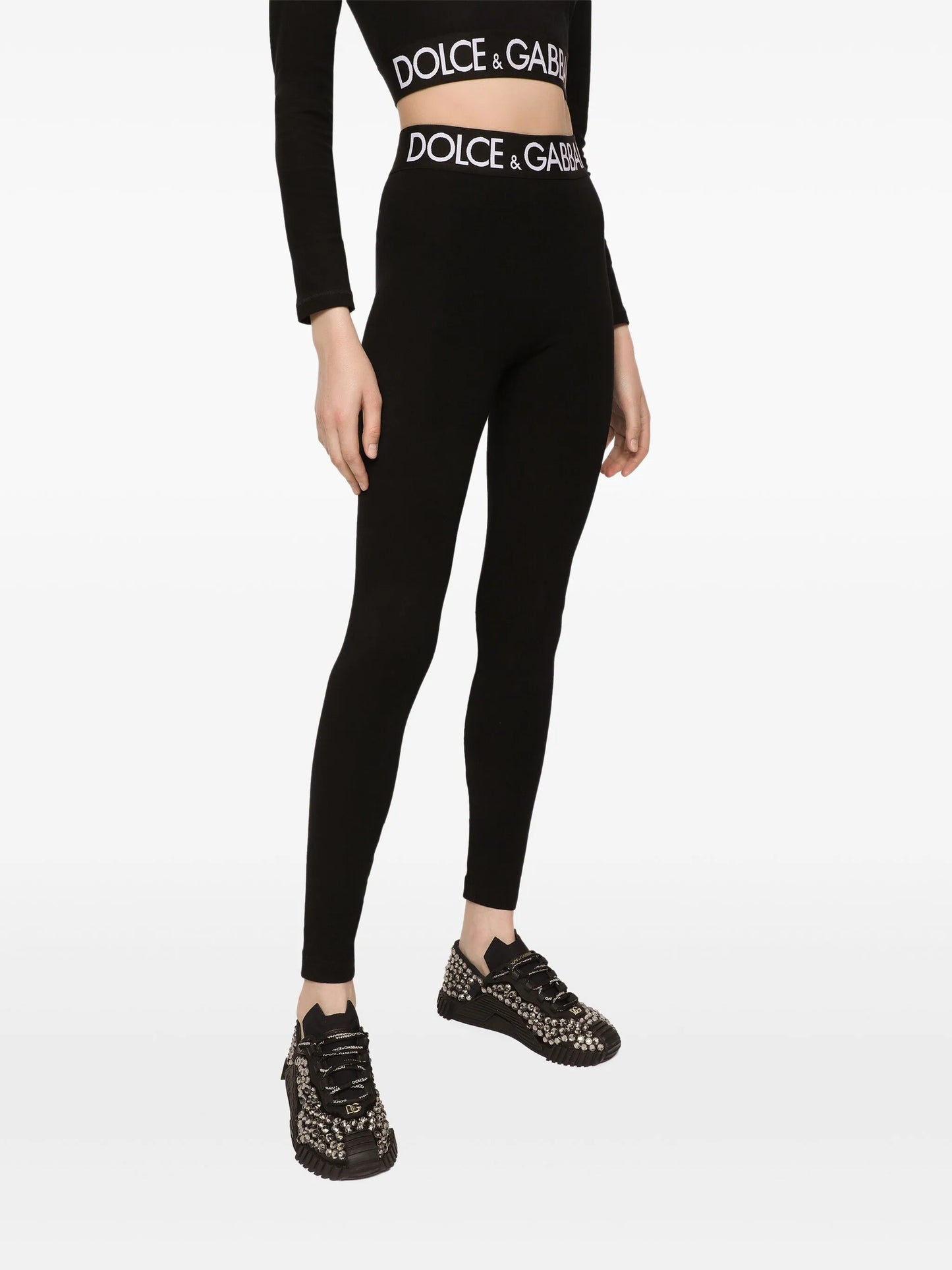 logo-waistband jersey leggings