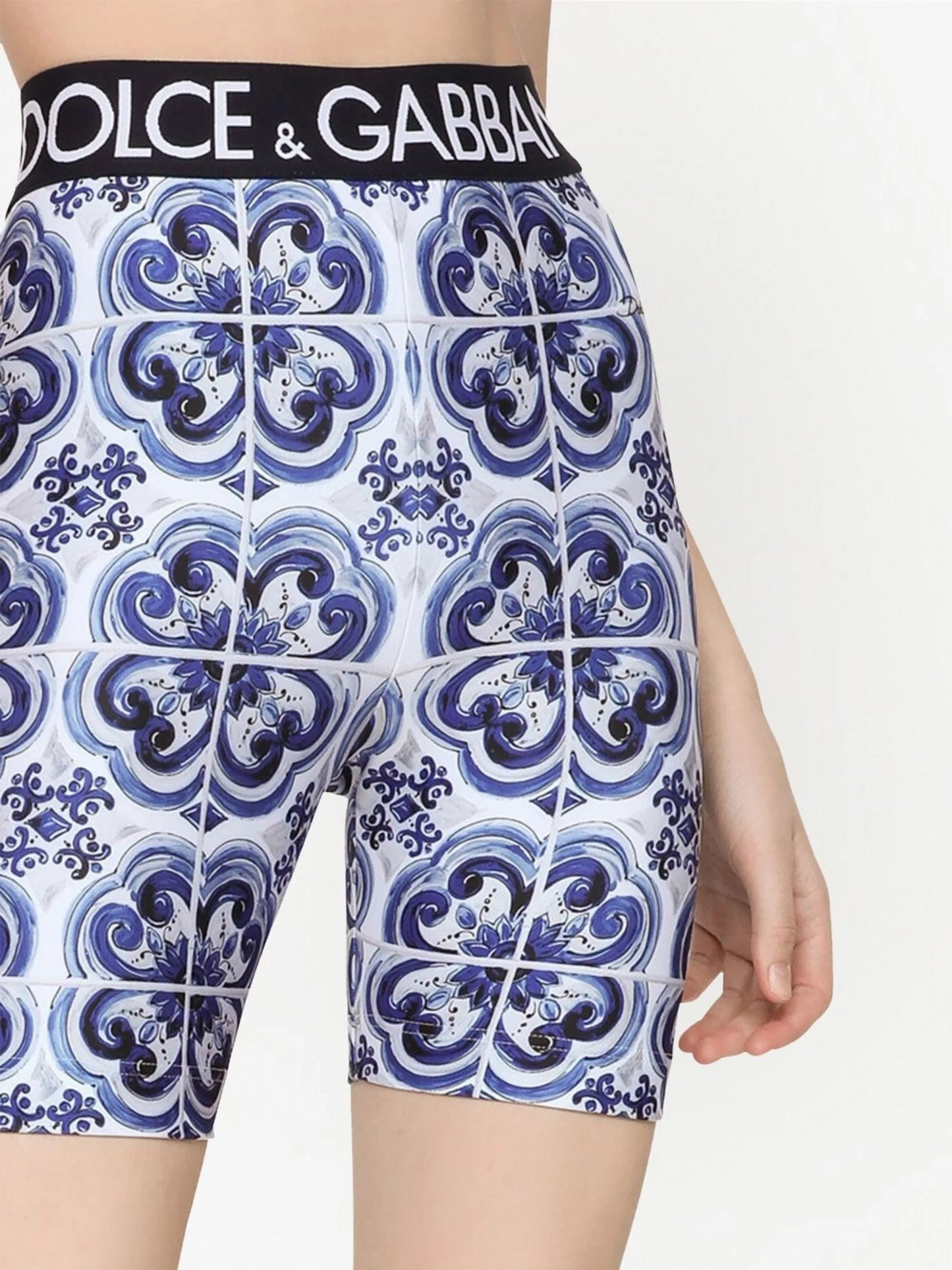 Majolica-print cycling shorts