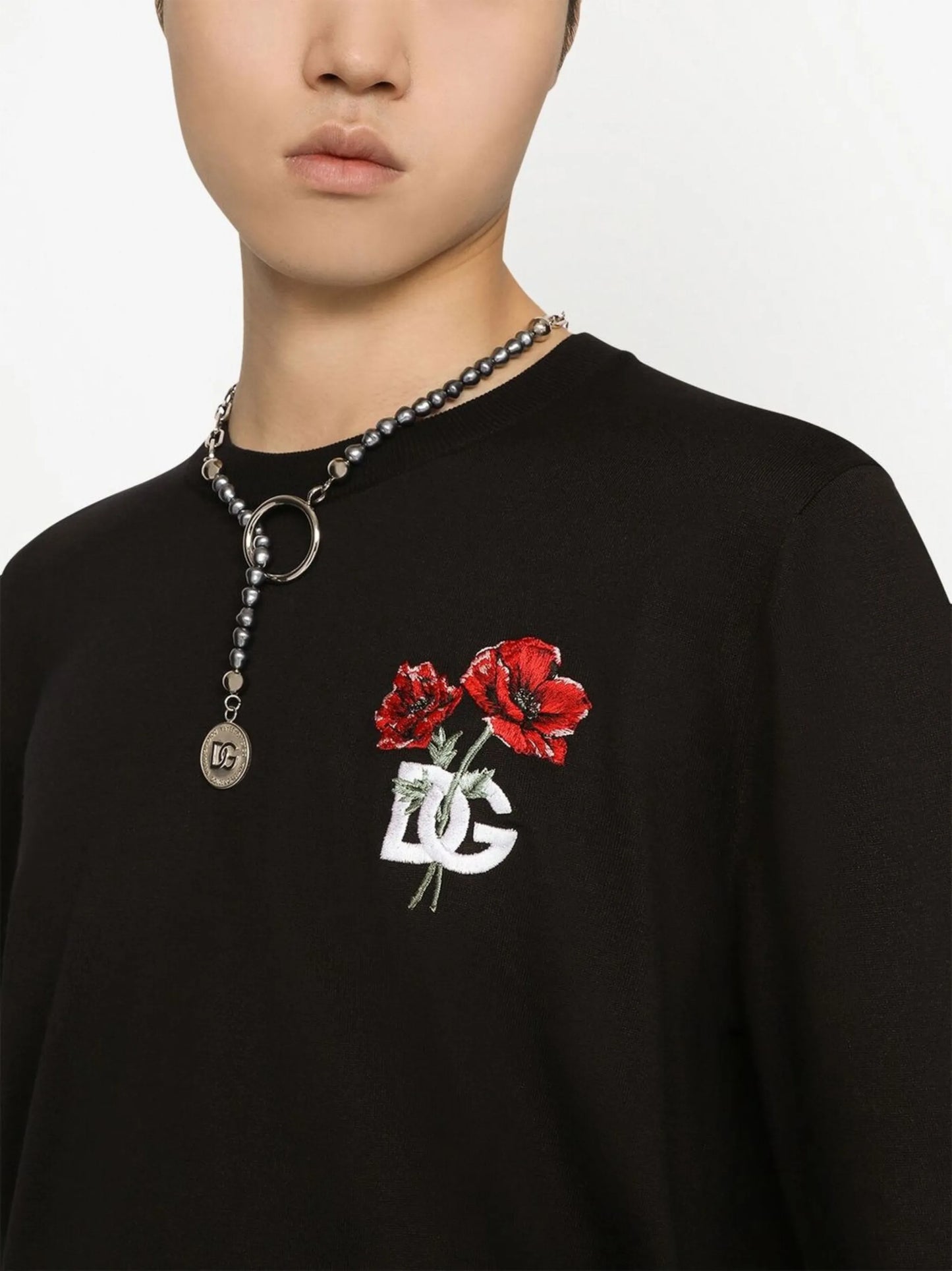 embroidered long-sleeve jumper