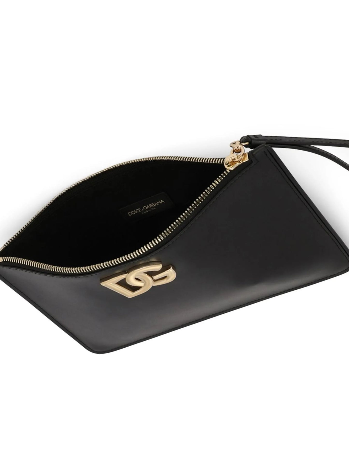 DG-logo leather clutch bag