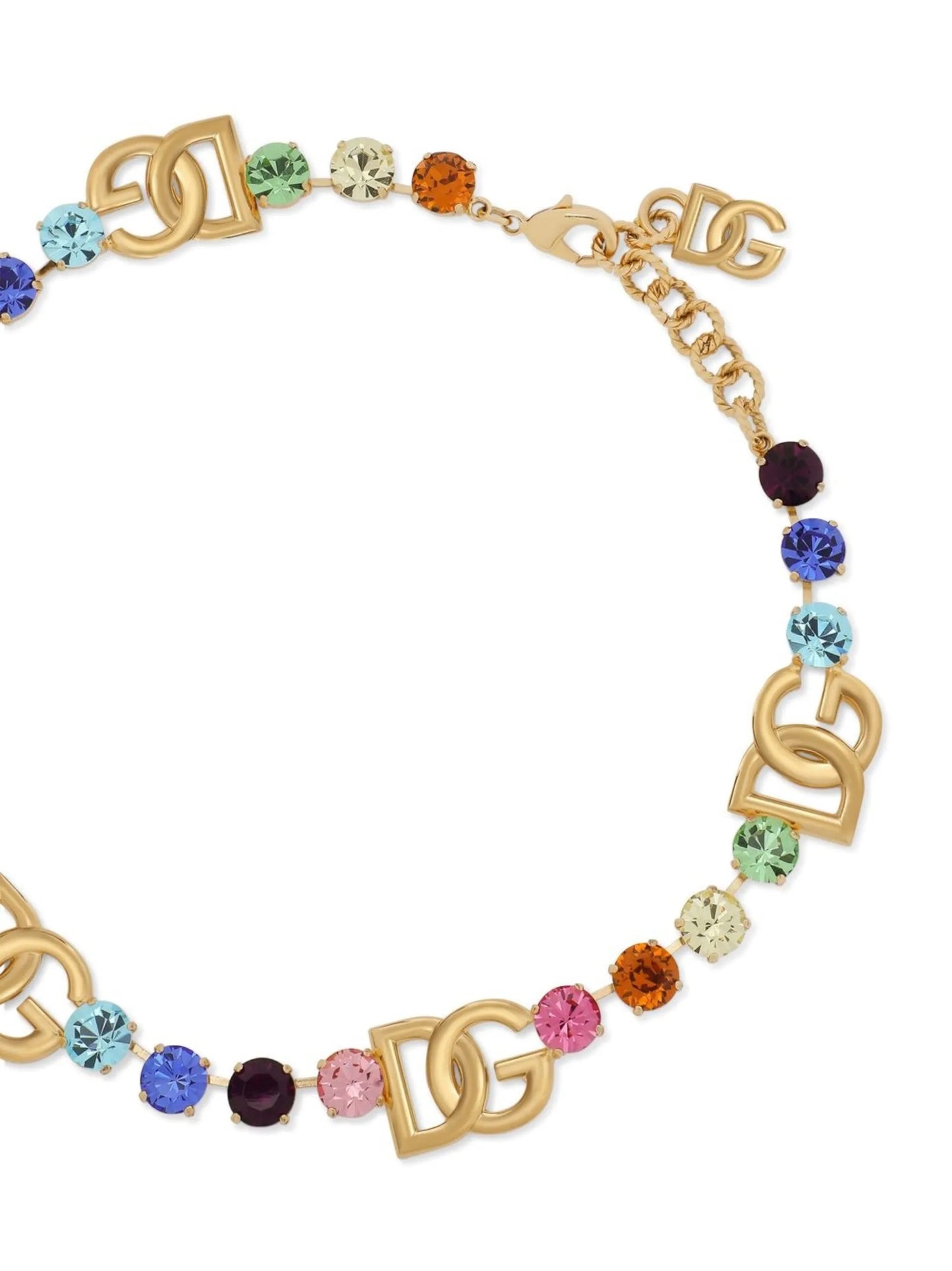 DG-logo rhinestone-embellished necklace