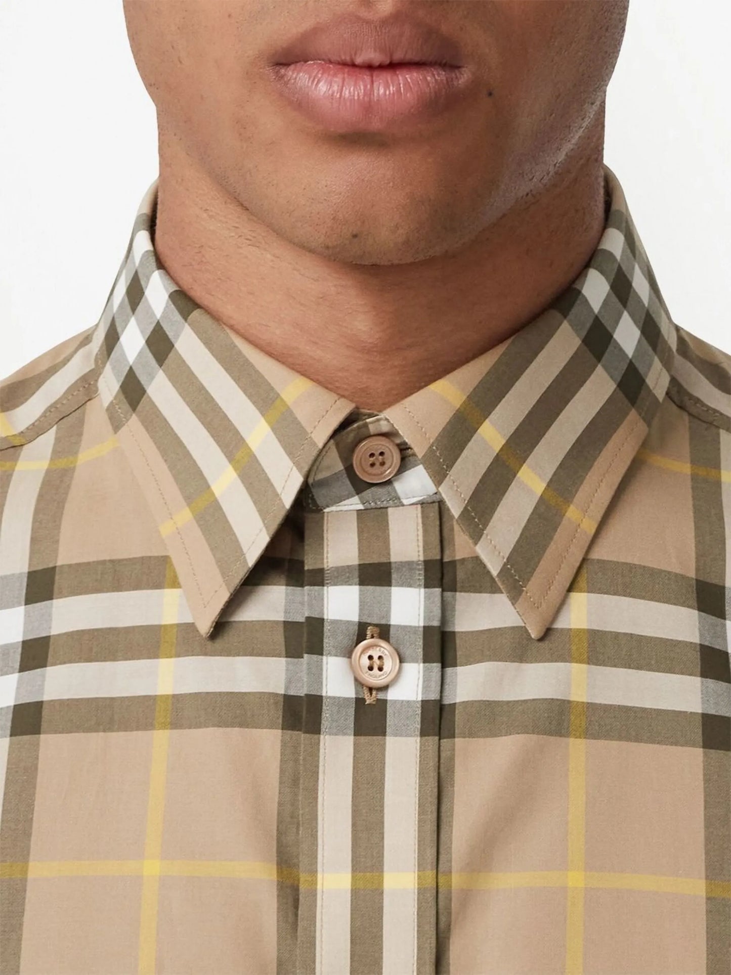 check-pattern cotton shirt