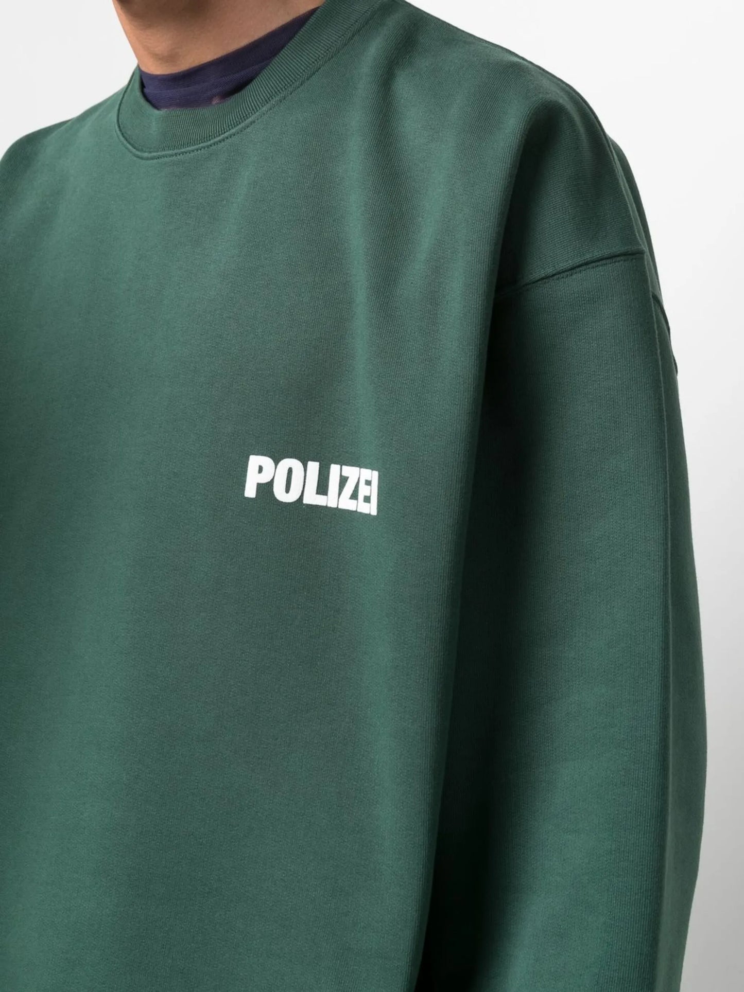Polizei-print crew neck sweatshirt