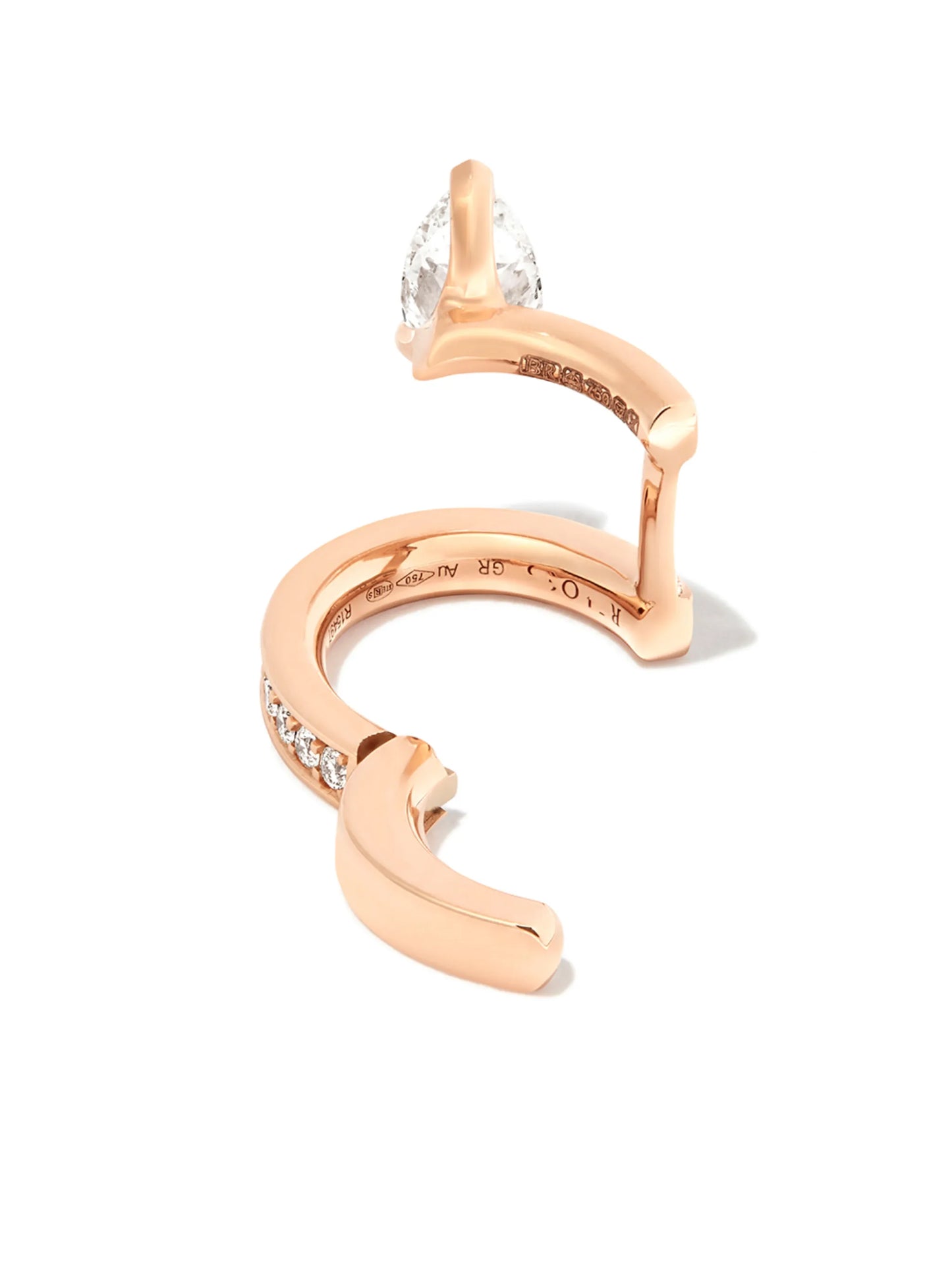 18kt rose gold Serti Sur Vide diamond ear cuff