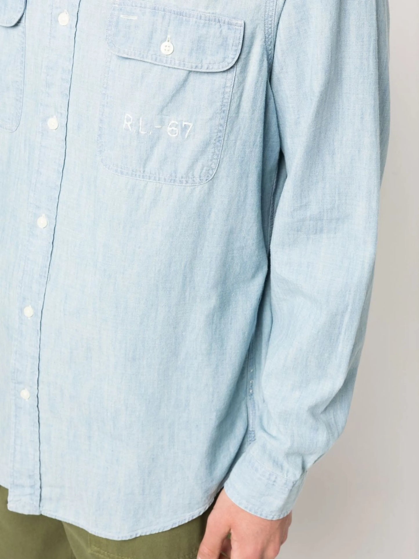 light denim long-sleeve shirt