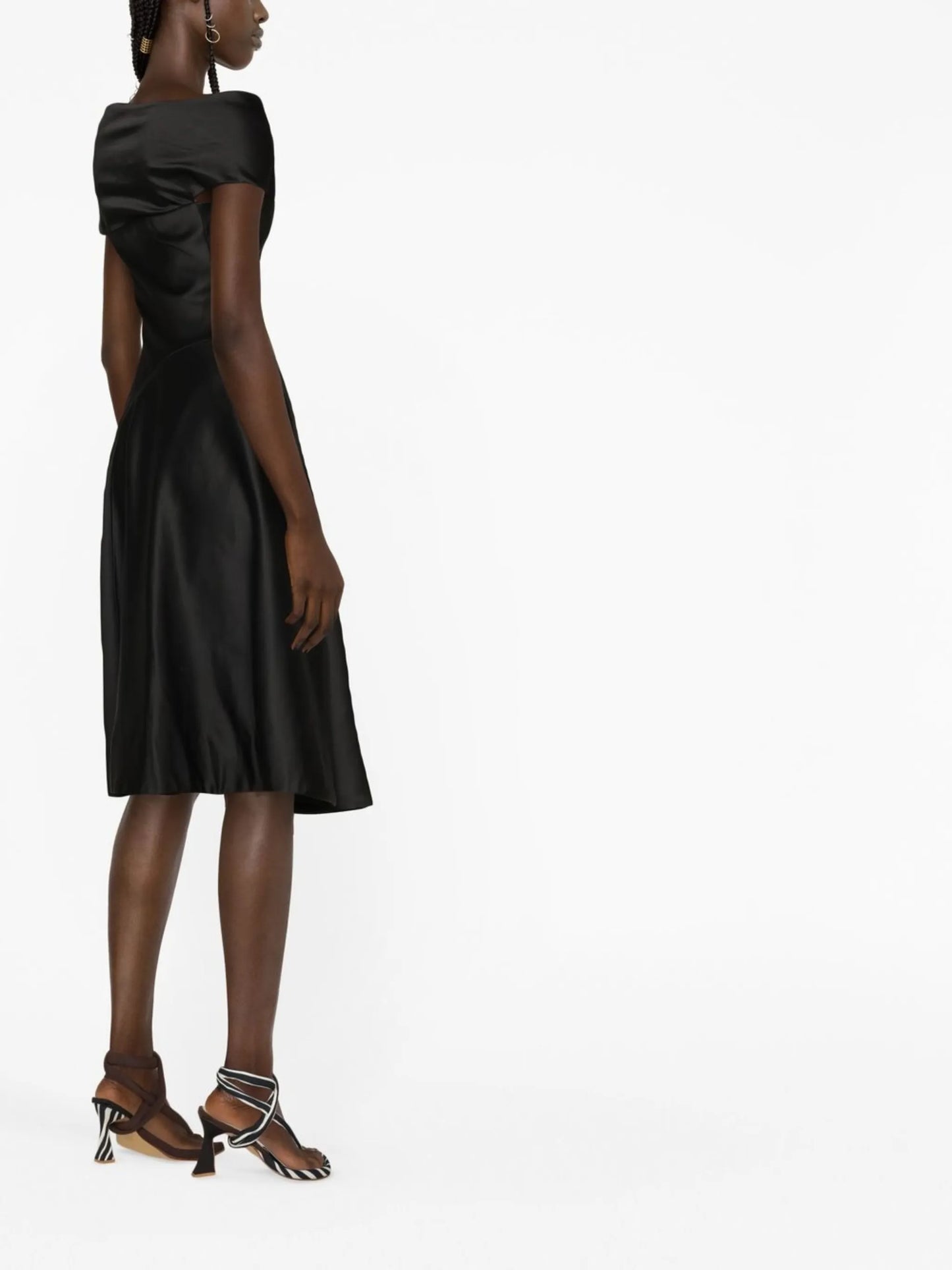 Scarf short-sleeve midi dress