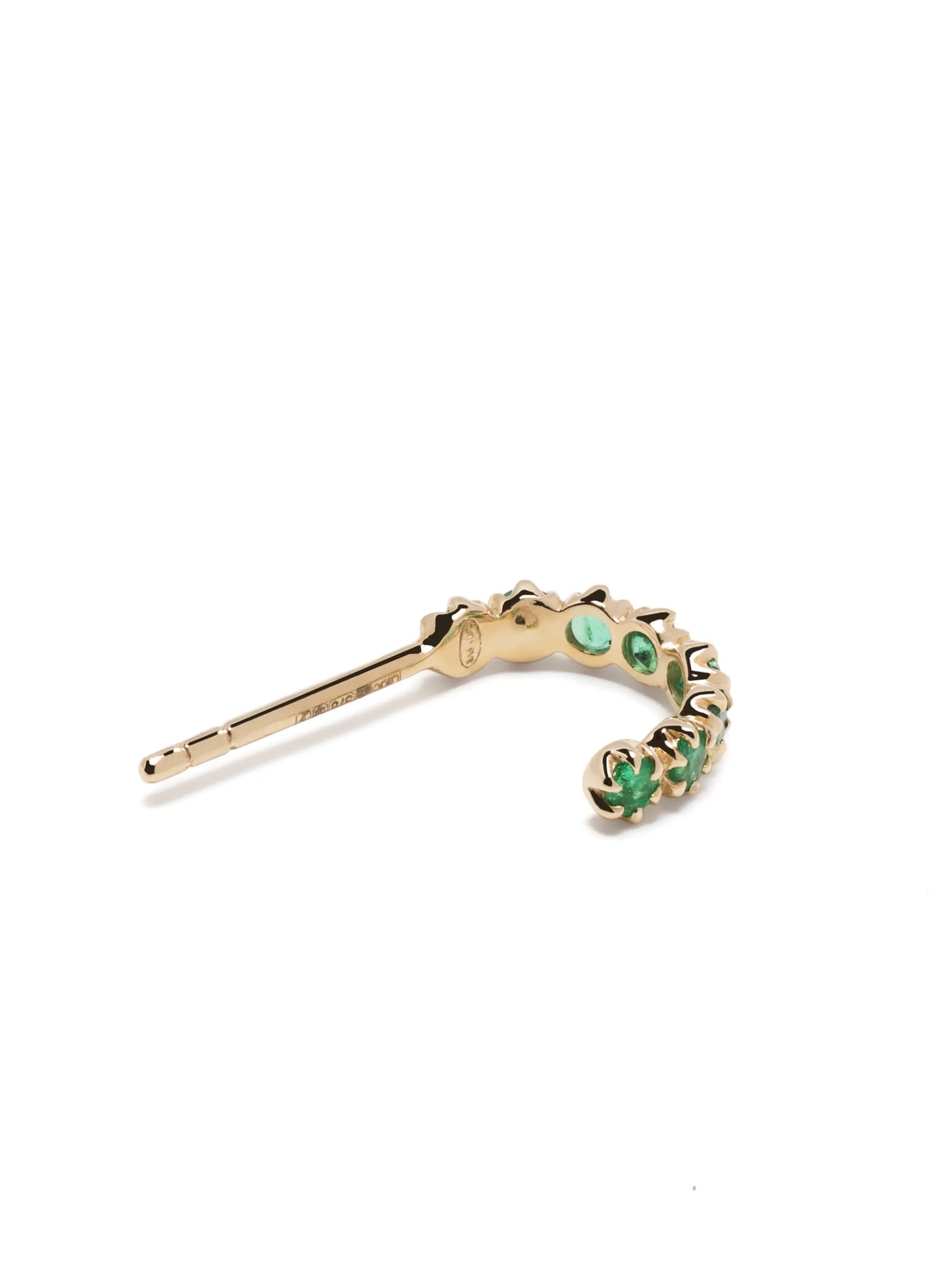 9kt yellow gold emerald hoop earring