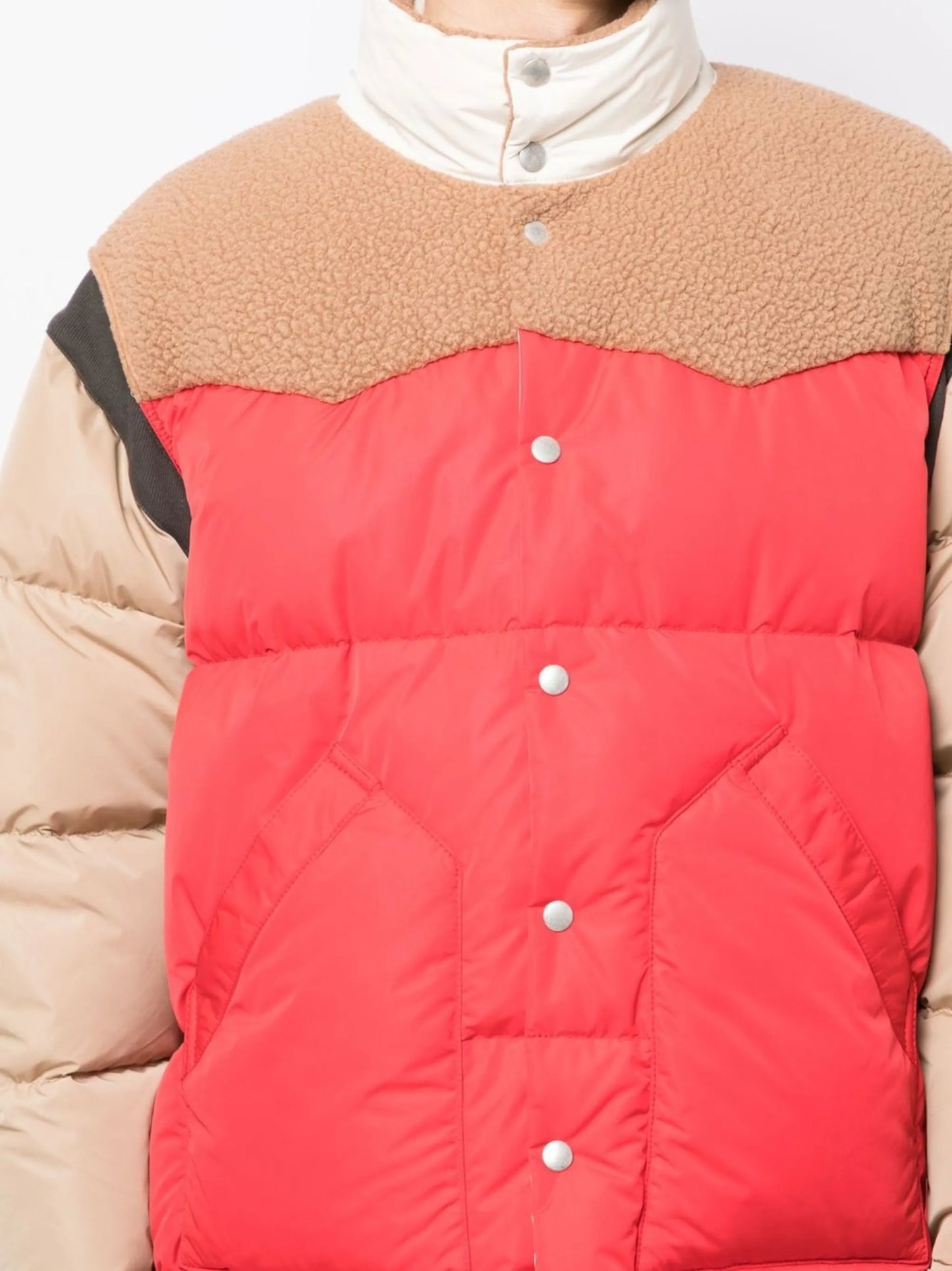 panelled puffer jacket