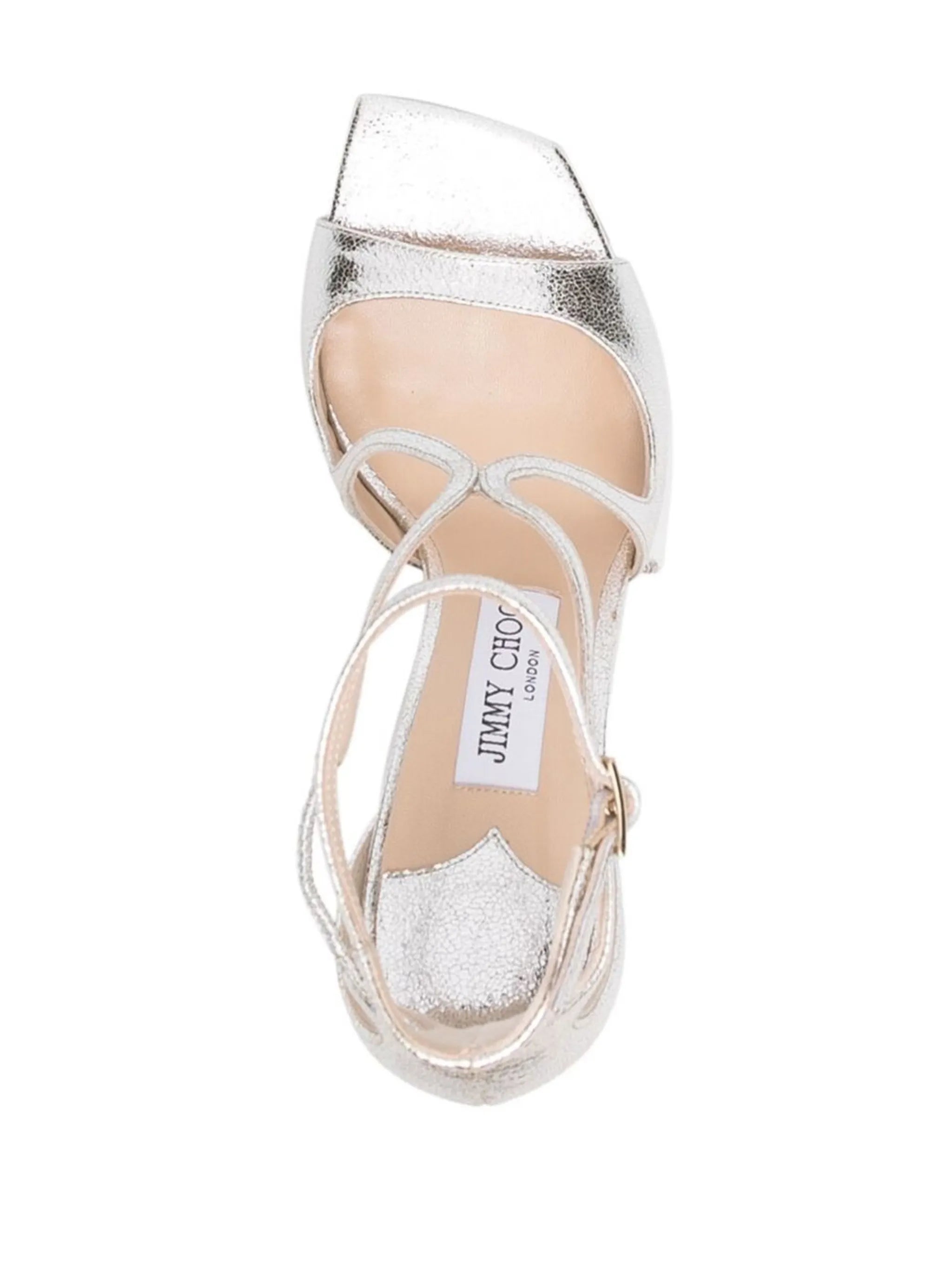 Azia 95mm metallic leather sandals