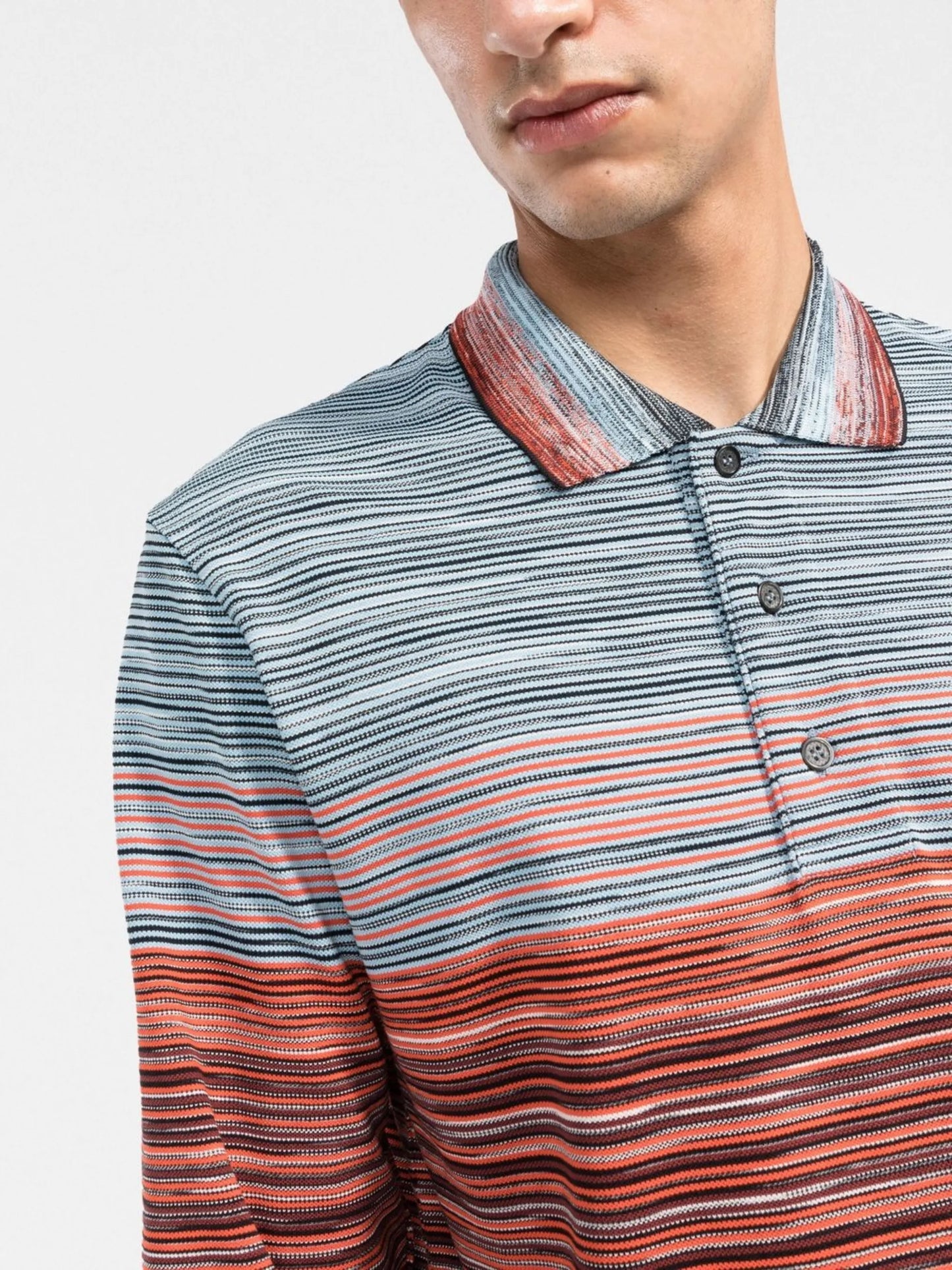 marl-knit polo shirt