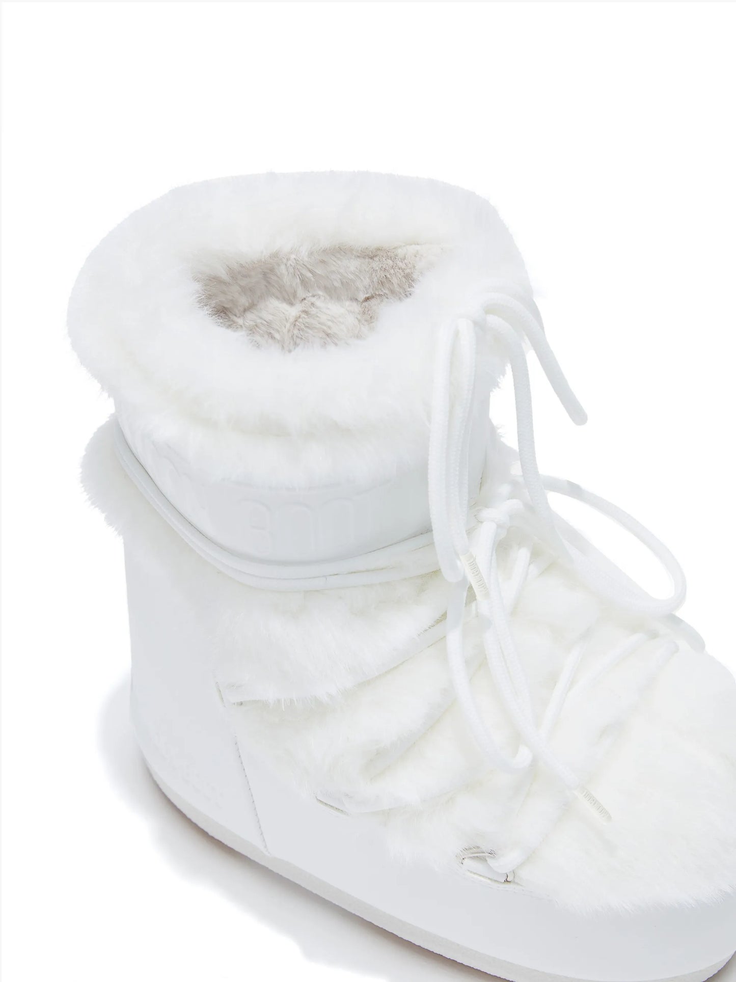 Icon Low white faux-fur boots