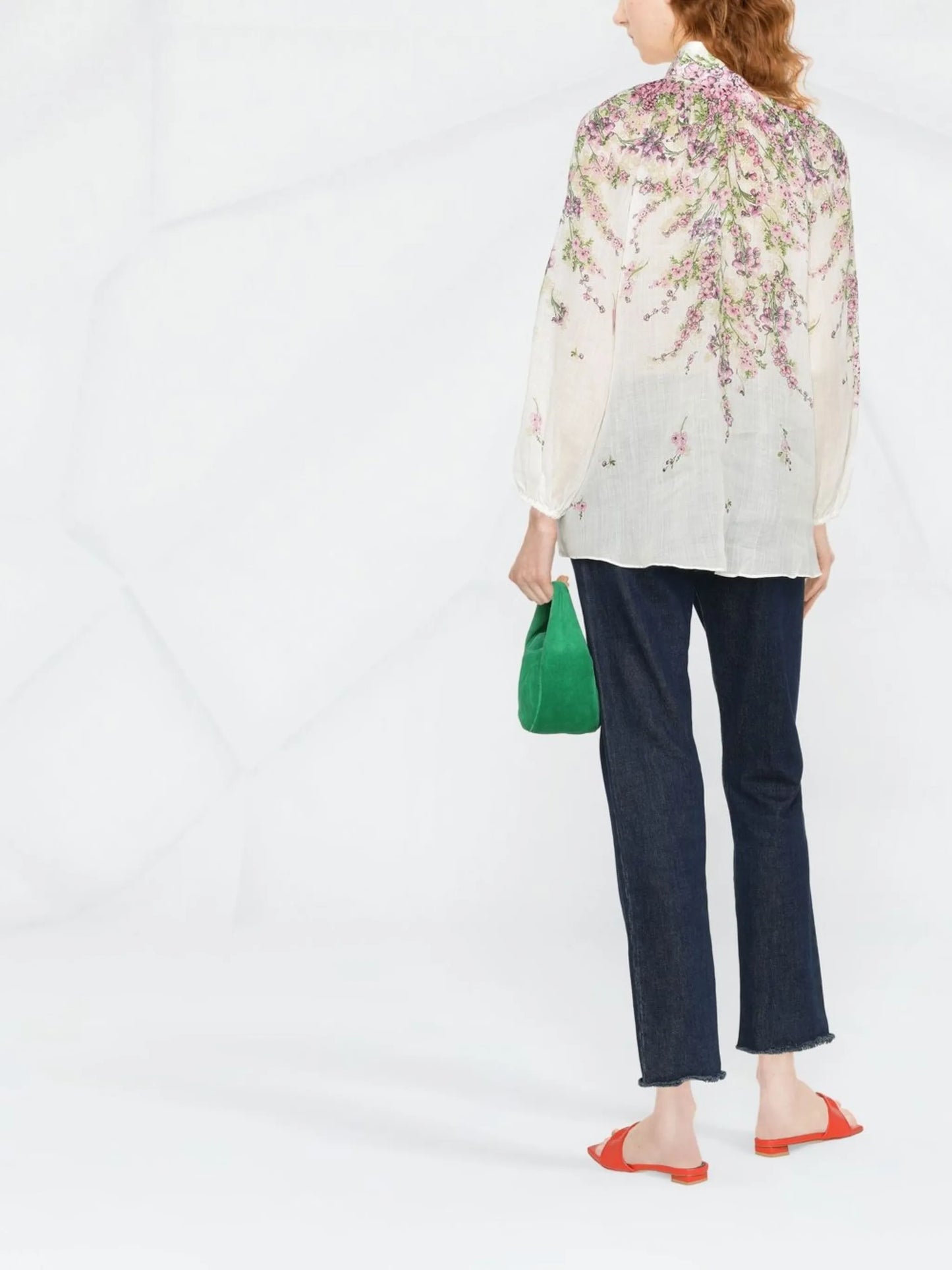 Billow floral-print blouse
