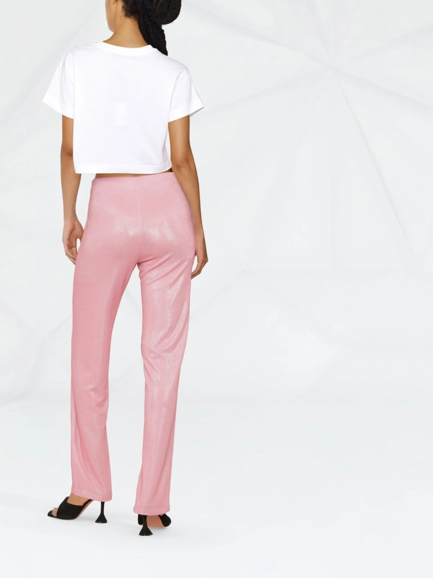 cropped logo-plaque T-shirt