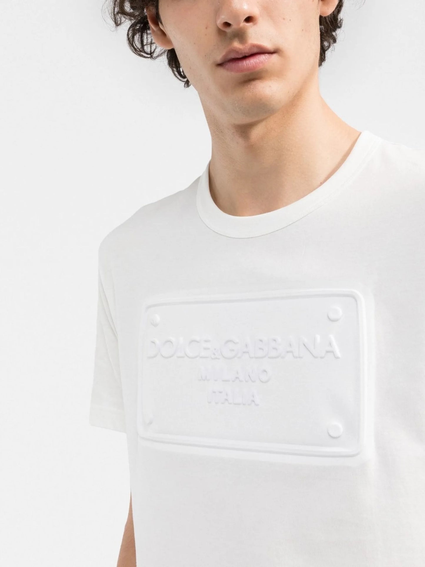 logo-embossed cotton T-shirt
