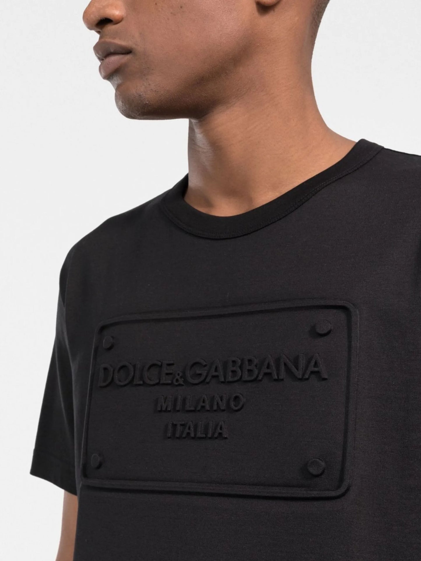 logo-embossed cotton T-shirt