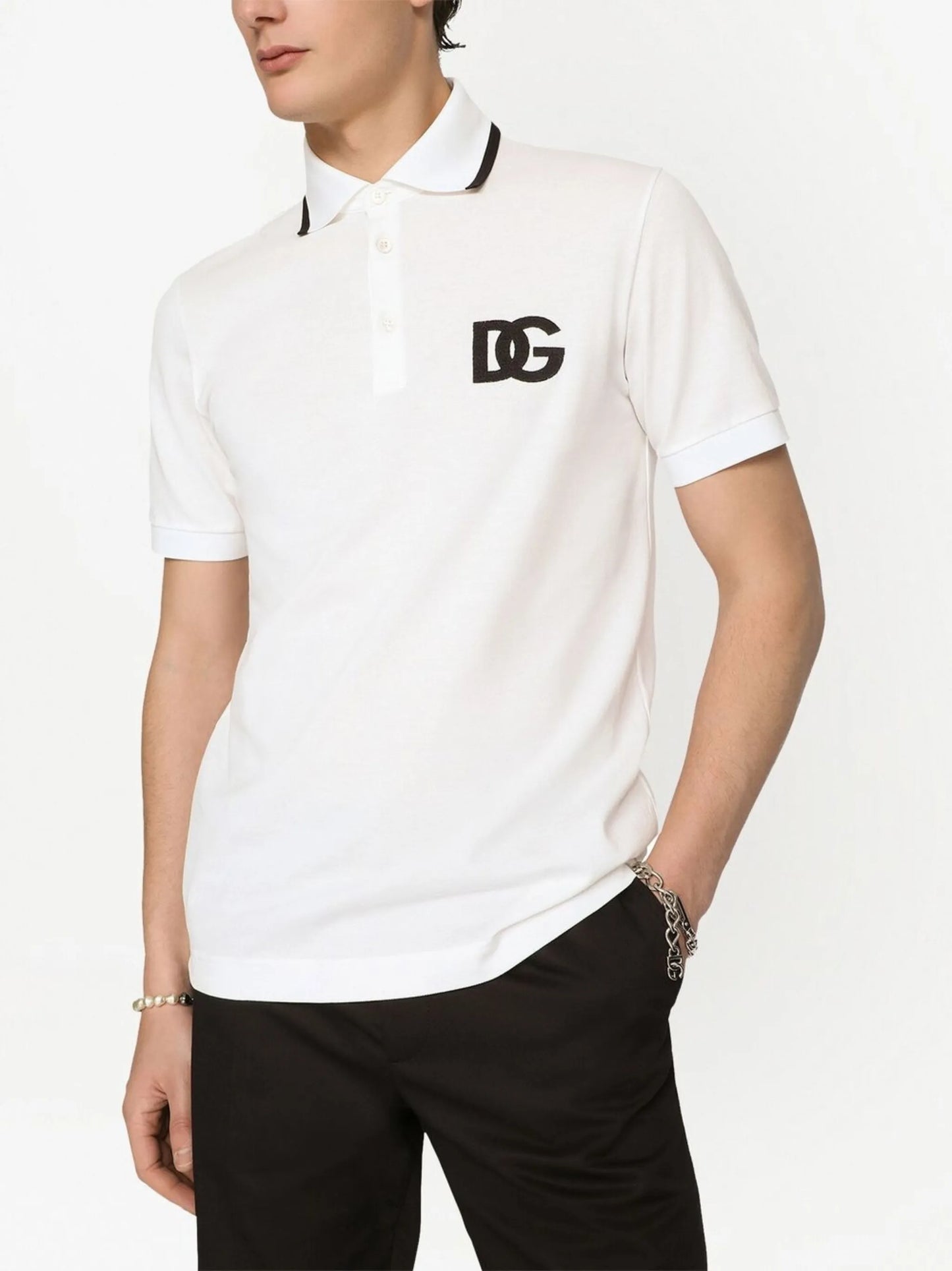 DG embroidered piqué polo shirt