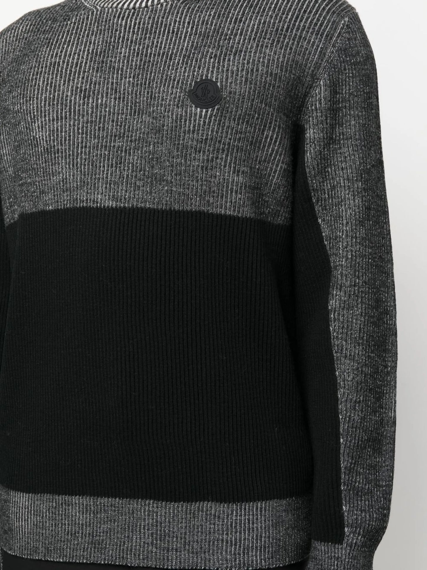 ribbed-knit panelled sweatshirt