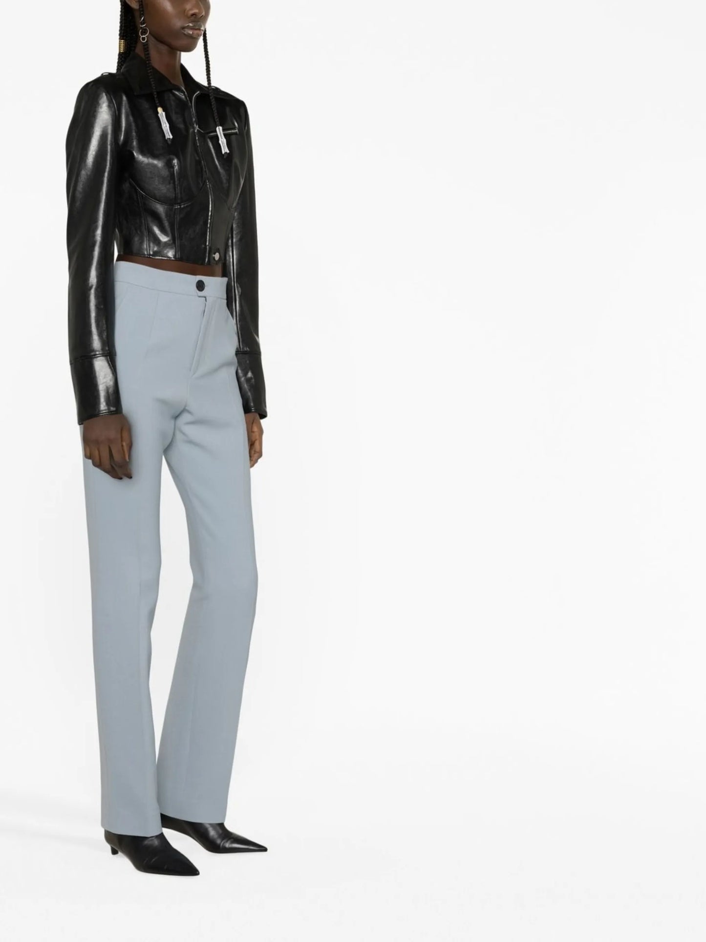 slim-cut trousers