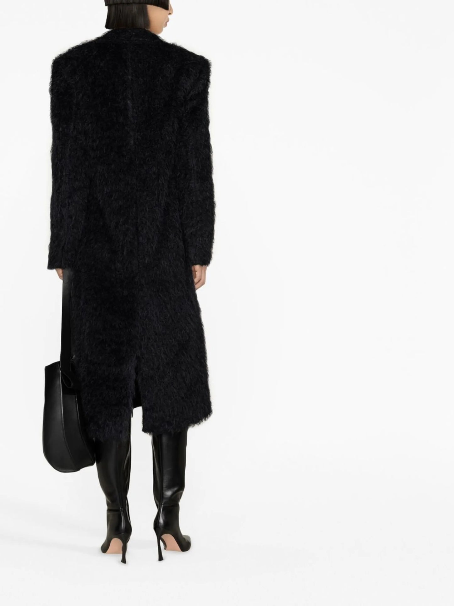 faux-fur button-front coat