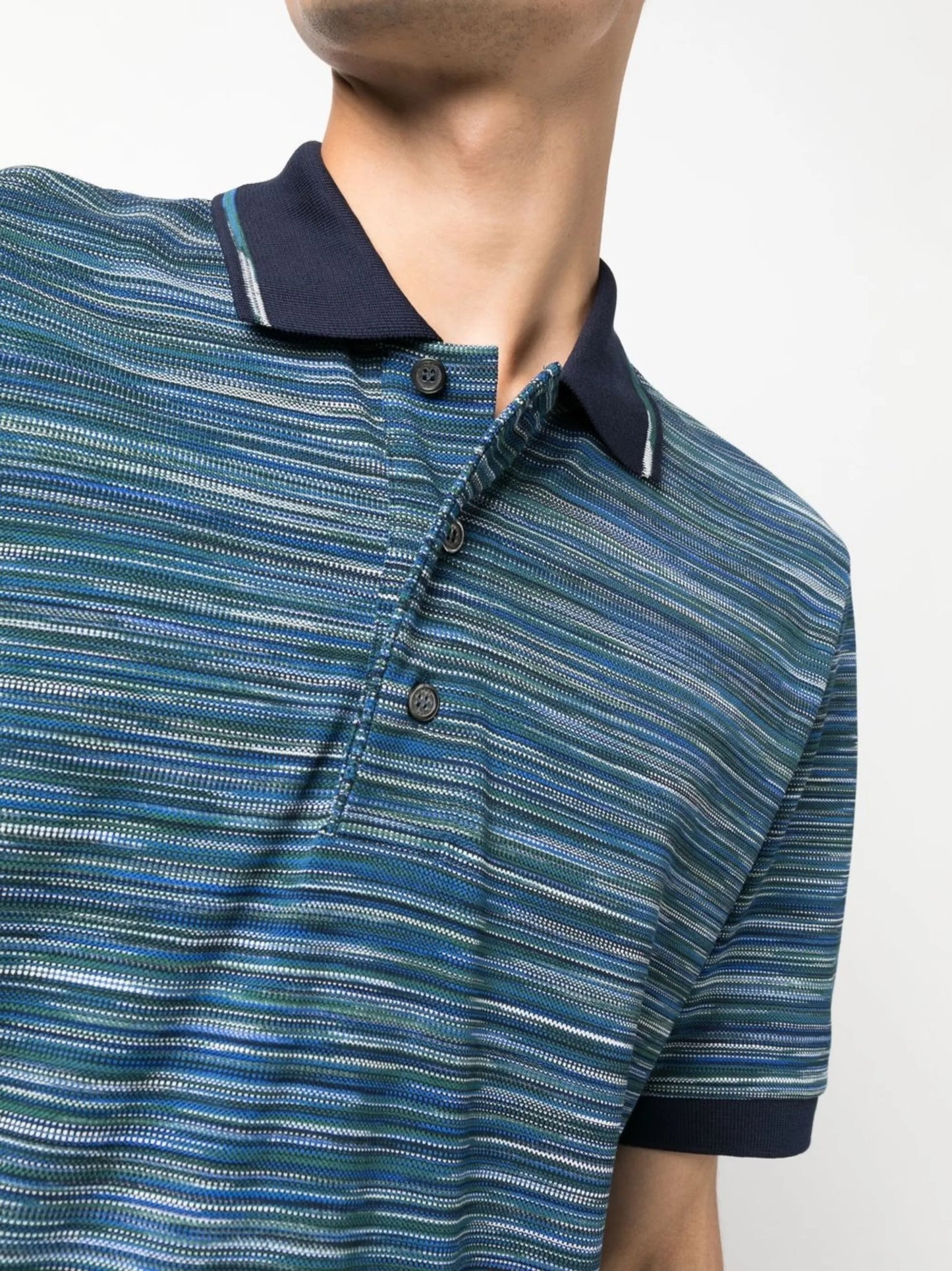 striped knitted polo shirt