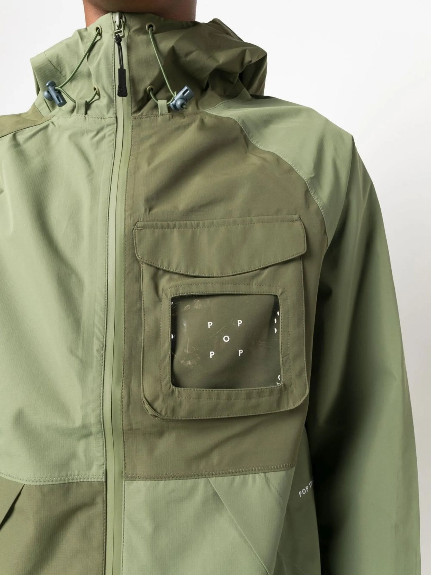 panelled hooded jacket