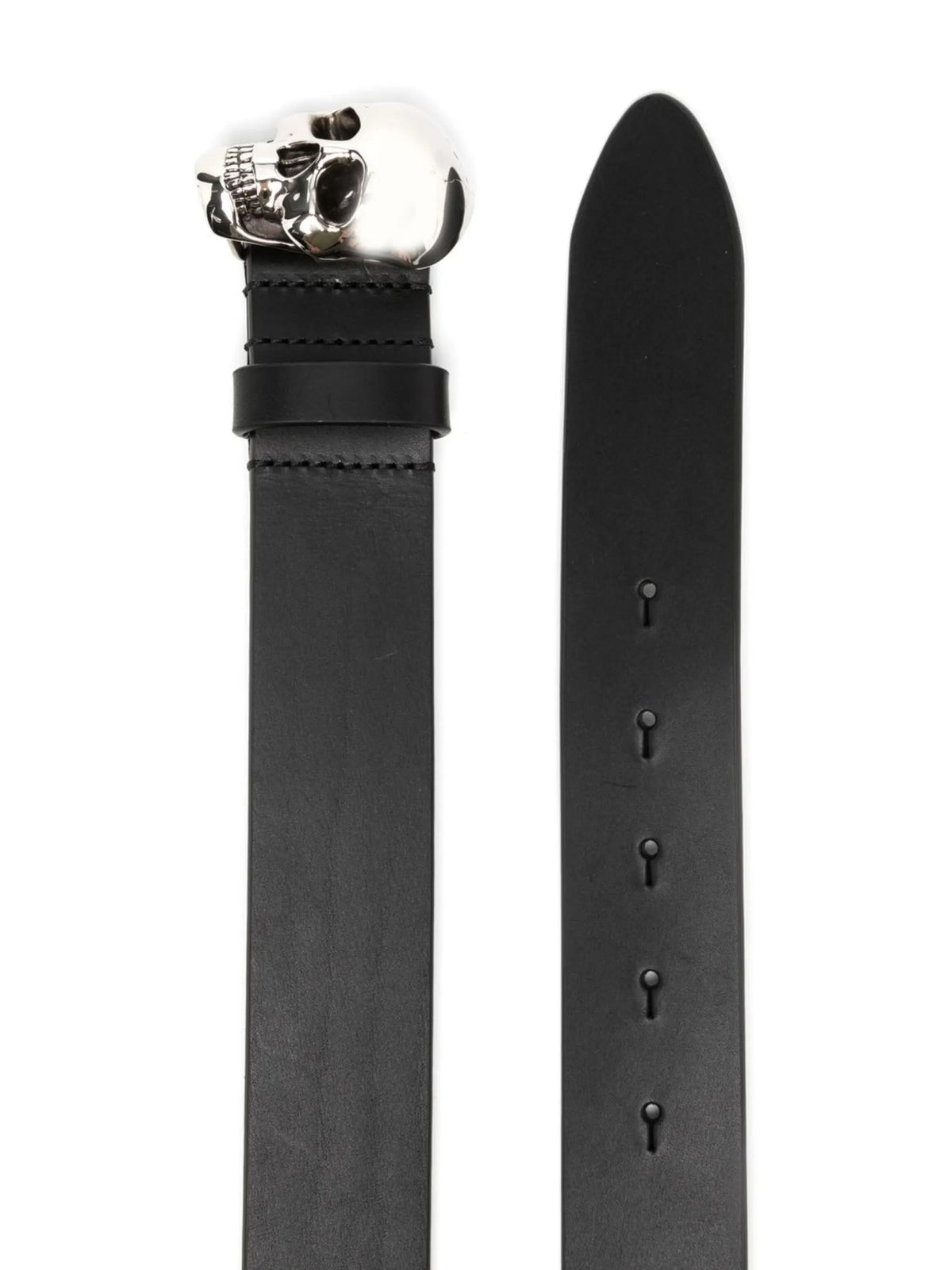 skull-motif leather belt